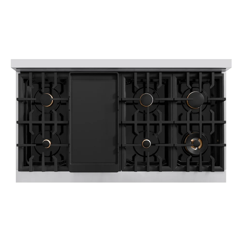 ZLINE Autograph Edition 48 in. 6.7 cu. ft. Classic Double Oven Gas Range with 8 Burner Cooktop in Stainless Steel and Champagne Bronze Accents, Open Box-Great Condition - Image 2