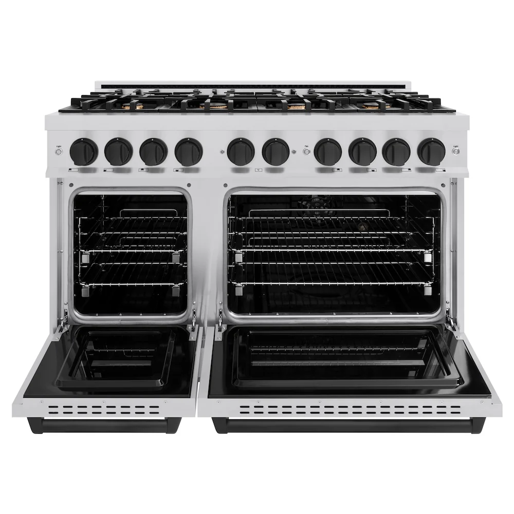 ZLINE Autograph Edition 48 in. 6.7 cu. ft. Classic Double Oven Gas Range with 8 Burner Cooktop in Stainless Steel and Matte Black Accents, Open Box-Great Condition - Image 5
