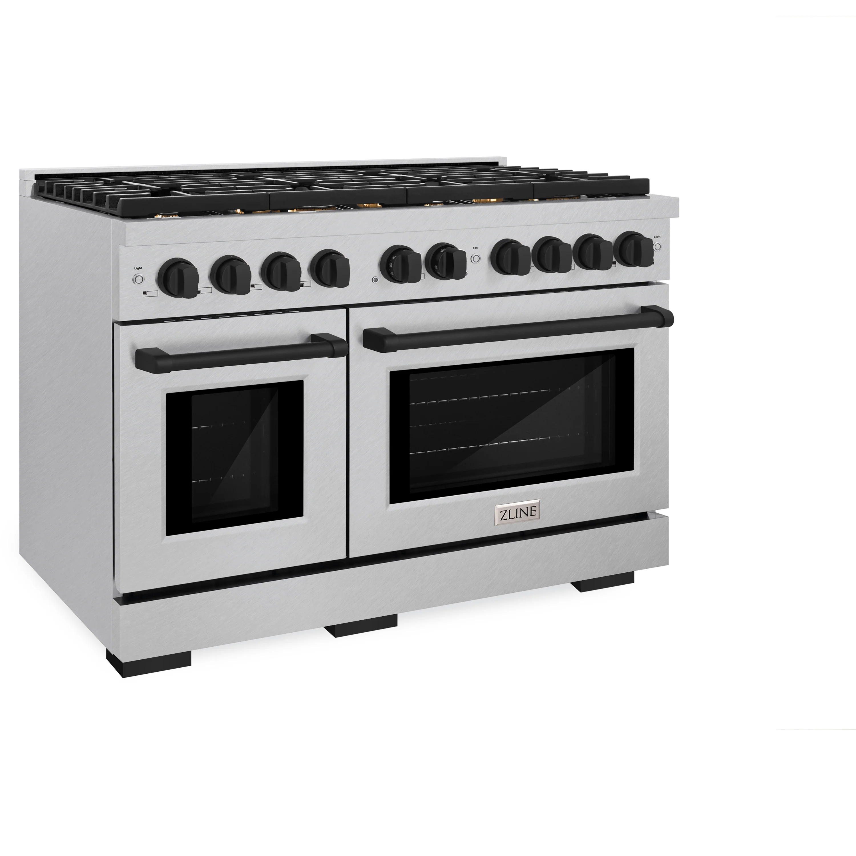 ZLINE Autograph Edition 48 in. 6.7 cu. ft. Paramount Double Oven Gas Range with 8 Burner Cooktop in Satin Stainless Steel and Matte Black Accents, Open Box-Great Condition - Image 6