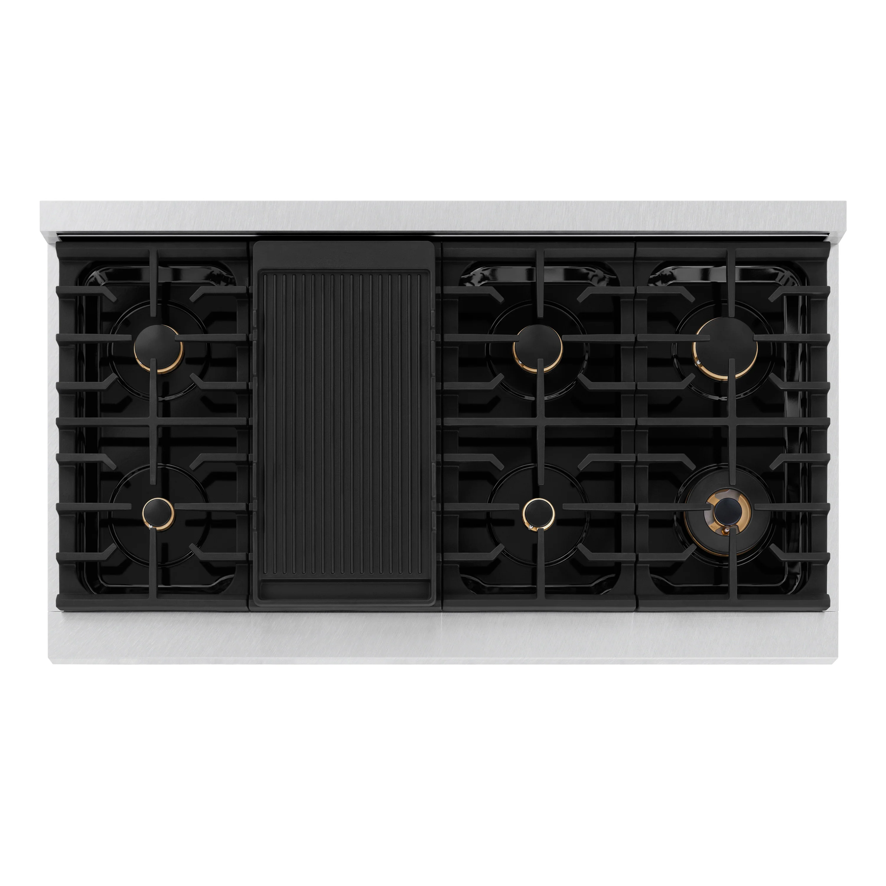 ZLINE Autograph Edition 48 in. 6.7 cu. ft. Paramount Double Oven Gas Range with 8 Burner Cooktop in Satin Stainless Steel with White Matte Doors and Matte Black Accents, Open Box-Great Condition - Image 2