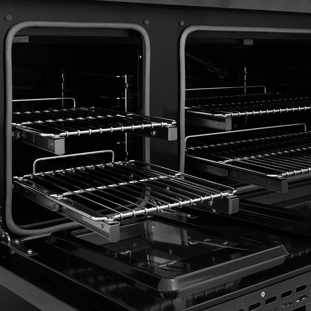 ZLINE Autograph Edition 48 in. 6.7 cu. ft. Paramount Gas Range with 8 Burner DuoPro™ Cooktop and Dual Ovens in Black Satin Stainless Steel and Champagne Bronze Accents, Open Box-Great Condition - Image 12