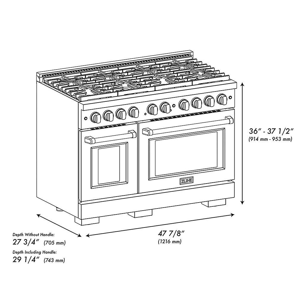 ZLINE Autograph Edition 48 in. 6.7 cu. ft. Paramount Gas Range with 8 Burner DuoPro™ Cooktop and Dual Ovens with White Matte Doors and Matte Black Accents, Open Box-Great Condition - Image 13