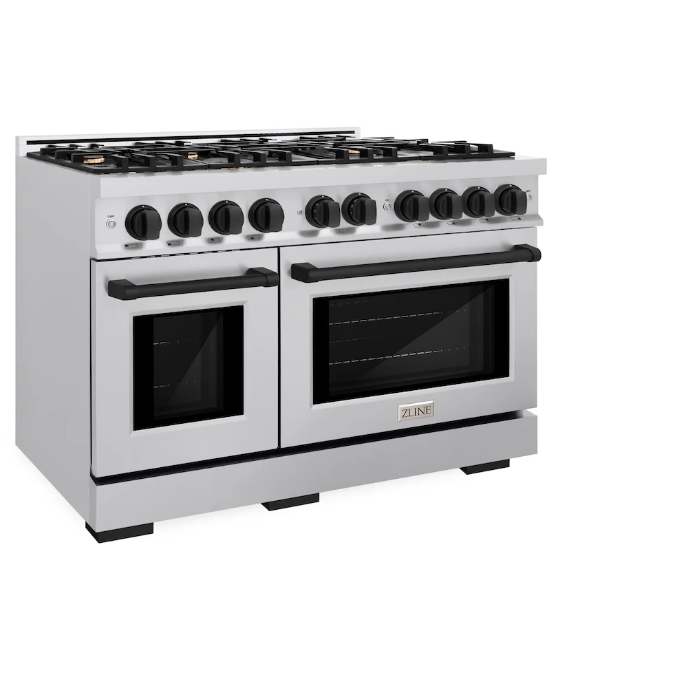ZLINE Autograph Edition 48 in. 6.7 cu. ft. Select Double Oven Gas Range with 8 Burner Cooktop in Stainless Steel and Matte Black Accents, Open Box-Great Condition - Image 7
