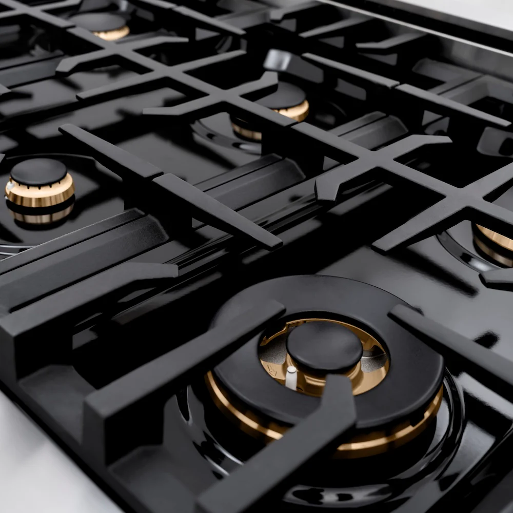 ZLINE Autograph Edition 48 in. 6.7 cu. ft. Select Double Oven Gas Range with 8 Burner Cooktop in Stainless Steel with White Matte Doors and Champagne Bronze Accents, Open Box-Great Condition - Image 9