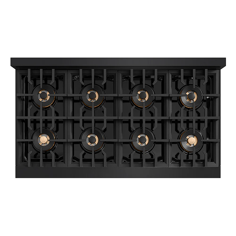 ZLINE Autograph Edition 48 in. Classic Gas Rangetop with 8 Burner DuoPro™ Cooktop in Black Stainless Steel and Champagne Bronze Accents, Open Box-Great Condition - Image 2