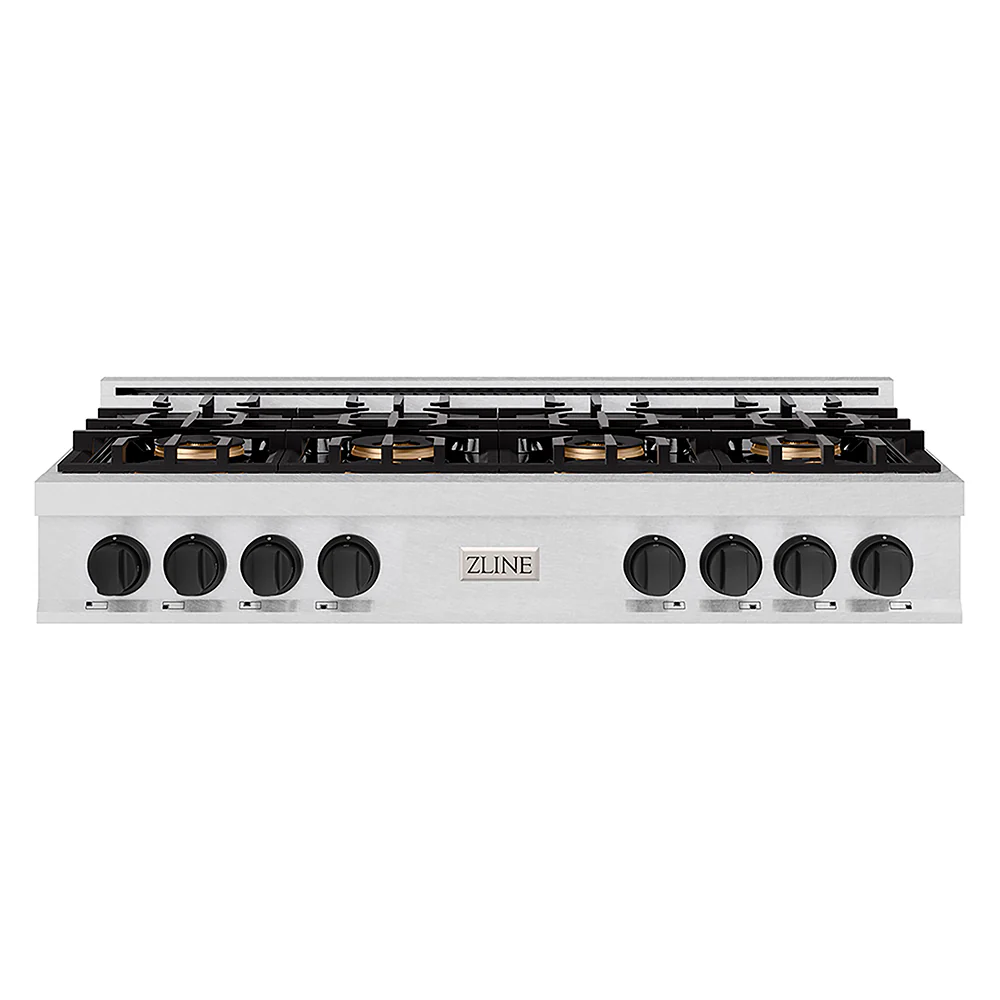 ZLINE Autograph Edition 48 in. Classic Gas Rangetop with 8 Burner DuoPro™ Cooktop in Satin Stainless Steel and Matte Black Accents, Open Box-Great Condition - Image 3