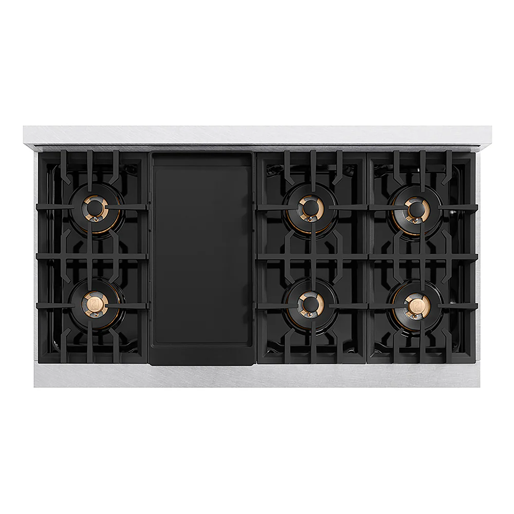 ZLINE Autograph Edition 48 in. Classic Gas Rangetop with 8 Burner DuoPro™ Cooktop in Satin Stainless Steel and Matte Black Accents, Open Box-Great Condition - Image 4