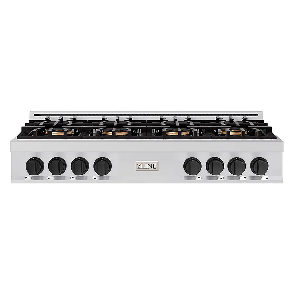 ZLINE Autograph Edition 48 in. Classic Gas Rangetop with 8 Burner DuoPro™ Cooktop in Stainless Steel and Matte Black Accents, Open Box-Great Condition - Image 3