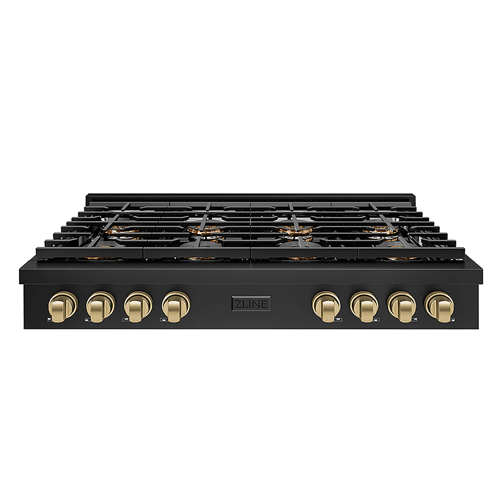ZLINE Autograph Edition 48 in. Paramount Gas Rangetop with 8 Burner DuoPro™ Cooktop in Black Stainless Steel and Champagne Bronze Accents, Open Box-Great Condition - Image 3