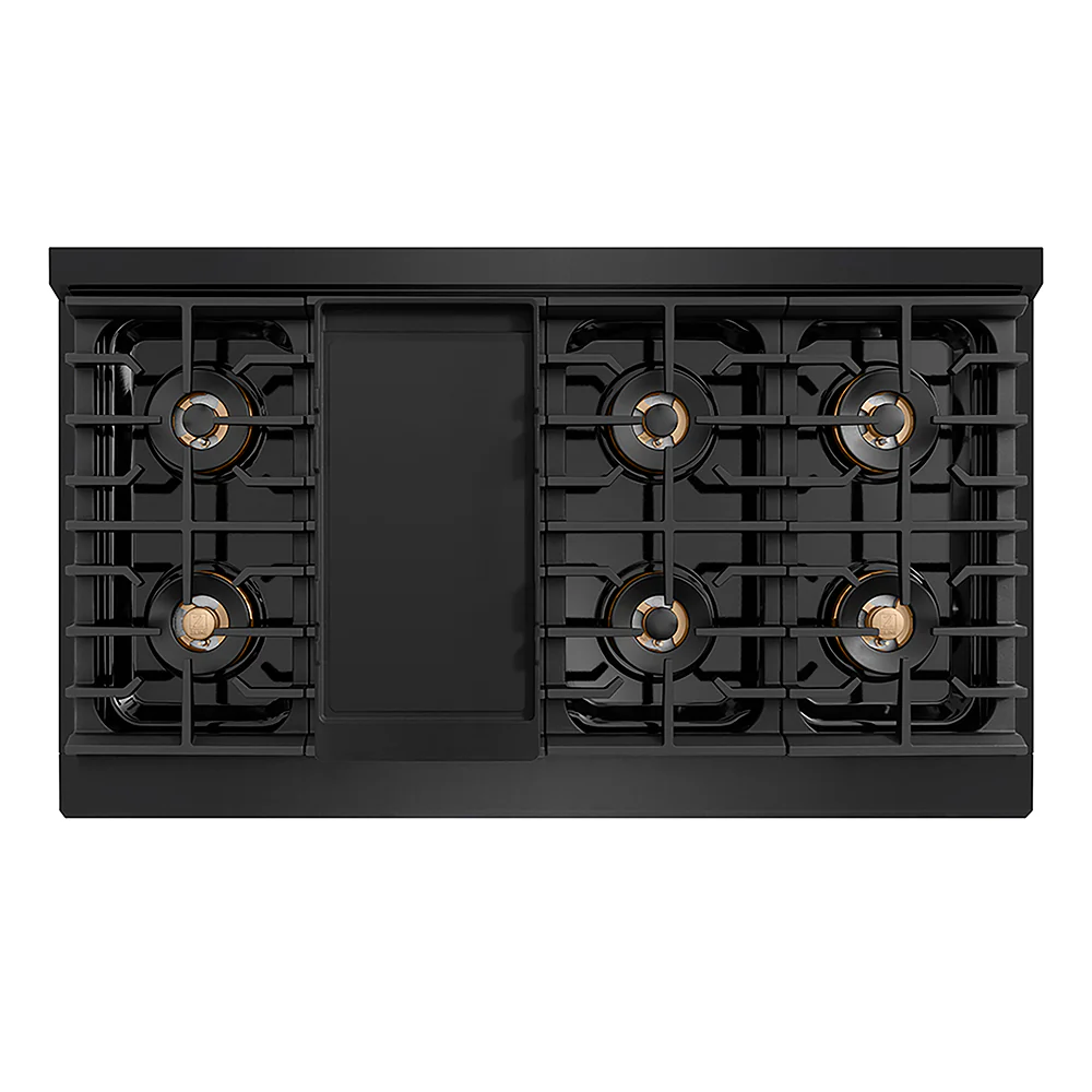 ZLINE Autograph Edition 48 in. Paramount Gas Rangetop with 8 Burner DuoPro™ Cooktop in Black Stainless Steel and Champagne Bronze Accents, Open Box-Great Condition - Image 4