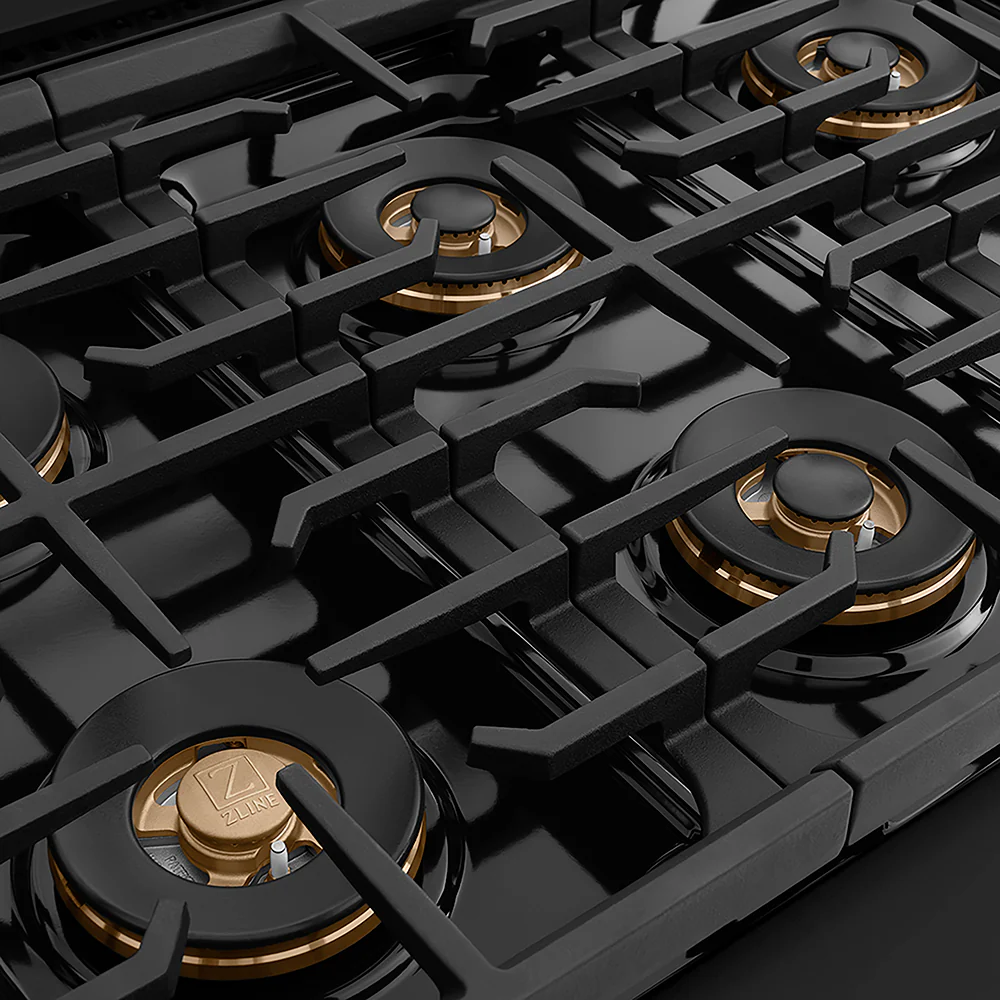 ZLINE Autograph Edition 48 in. Paramount Gas Rangetop with 8 Burner DuoPro™ Cooktop in Black Stainless Steel and Polished Gold Accents, Open Box-Great Condition - Image 8