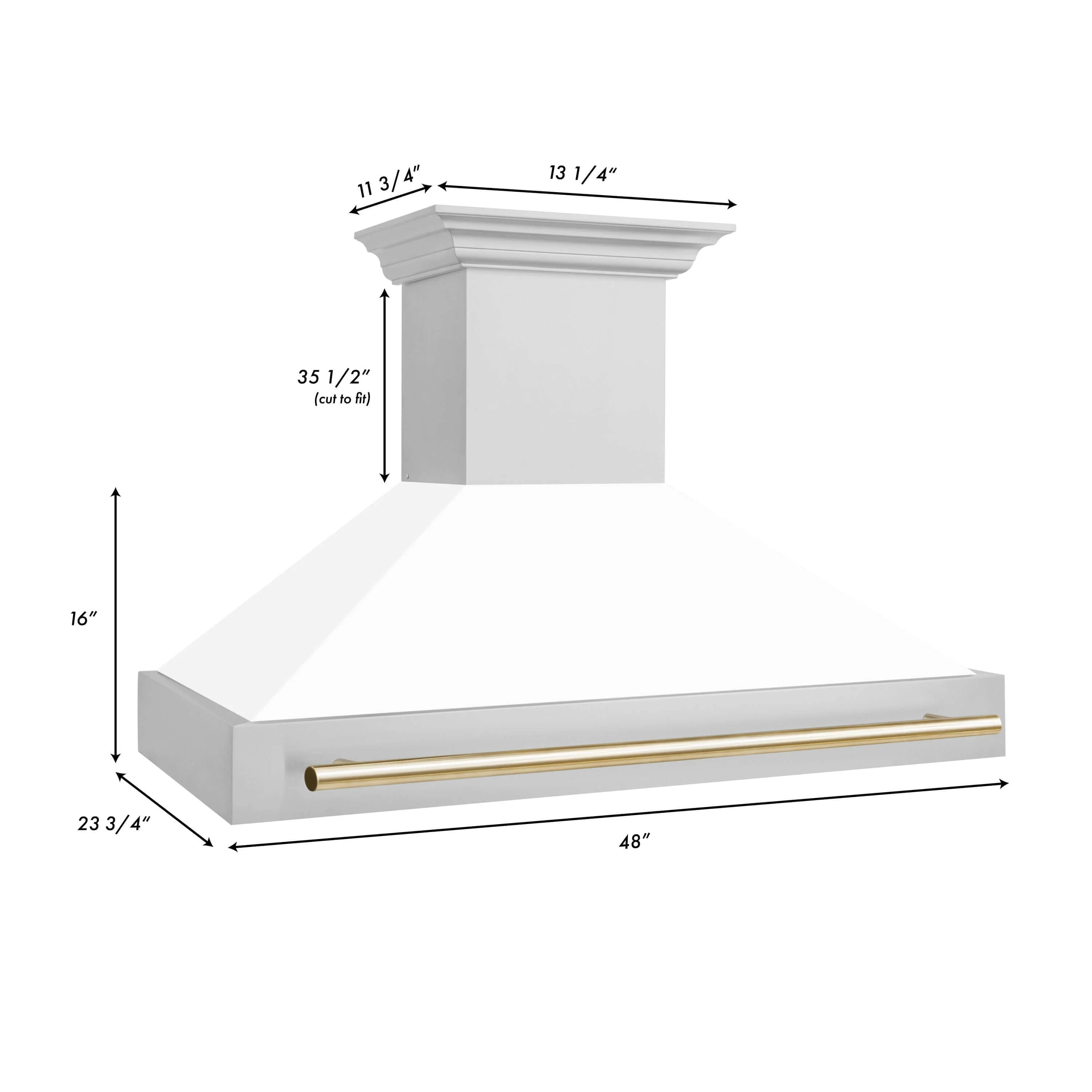 ZLINE Autograph Edition 48 in. Kitchen Package with Stainless Steel Dual Fuel Range with White Matte Door and Range Hood with Polished Gold Accents (2AKP-RAWMRH48-G) - Image 15
