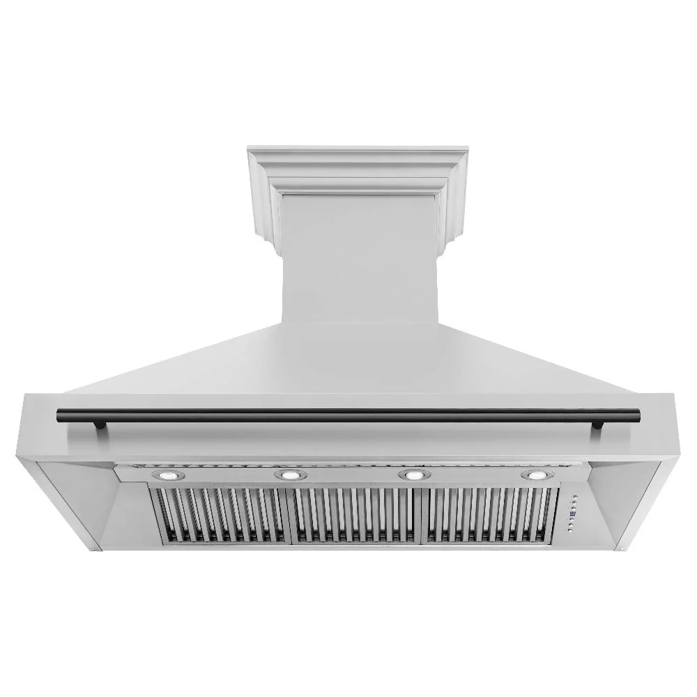 ZLINE Autograph Edition 48 in. Kitchen Package with Stainless Steel Dual Fuel Range, Range Hood, Dishwasher and Refrigeration Including External Water Dispenser with Matte Black Accents (4AKPR-RARHDWM48-MB) - Image 12