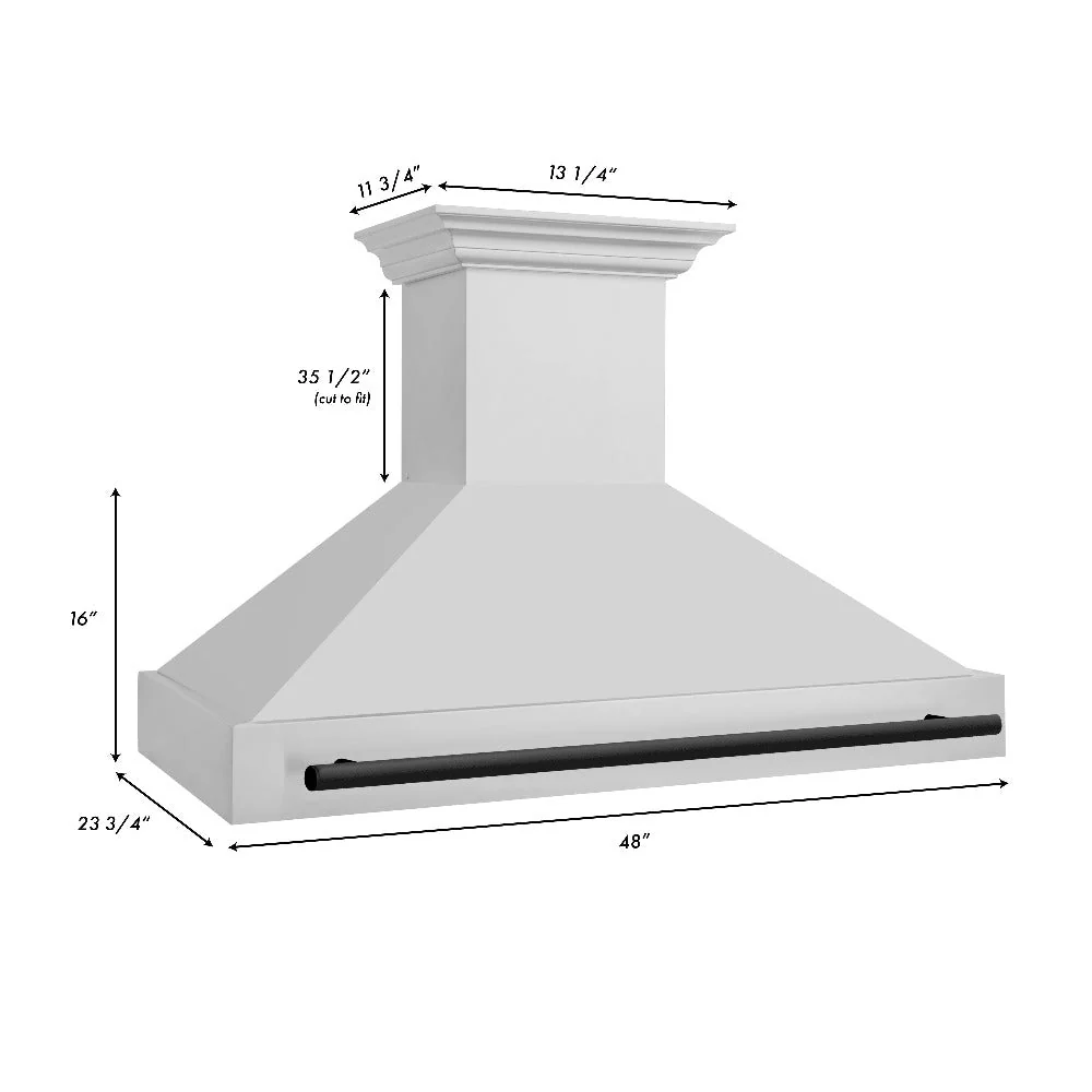 ZLINE Autograph Edition 48 in. Kitchen Package with Stainless Steel Dual Fuel Range, Range Hood, Dishwasher and Refrigeration Including External Water Dispenser with Matte Black Accents (4AKPR-RARHDWM48-MB) - Image 16