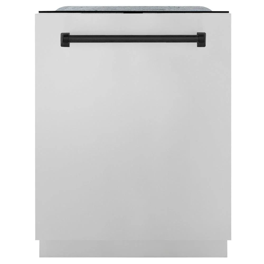 ZLINE Autograph Edition 48 in. Kitchen Package with Stainless Steel Dual Fuel Range, Range Hood, Dishwasher and Refrigeration Including External Water Dispenser with Matte Black Accents (4AKPR-RARHDWM48-MB) - Image 17