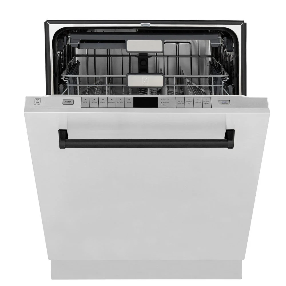 ZLINE Autograph Edition 48 in. Kitchen Package with Stainless Steel Dual Fuel Range, Range Hood, Dishwasher and Refrigeration Including External Water Dispenser with Matte Black Accents (4AKPR-RARHDWM48-MB) - Image 19