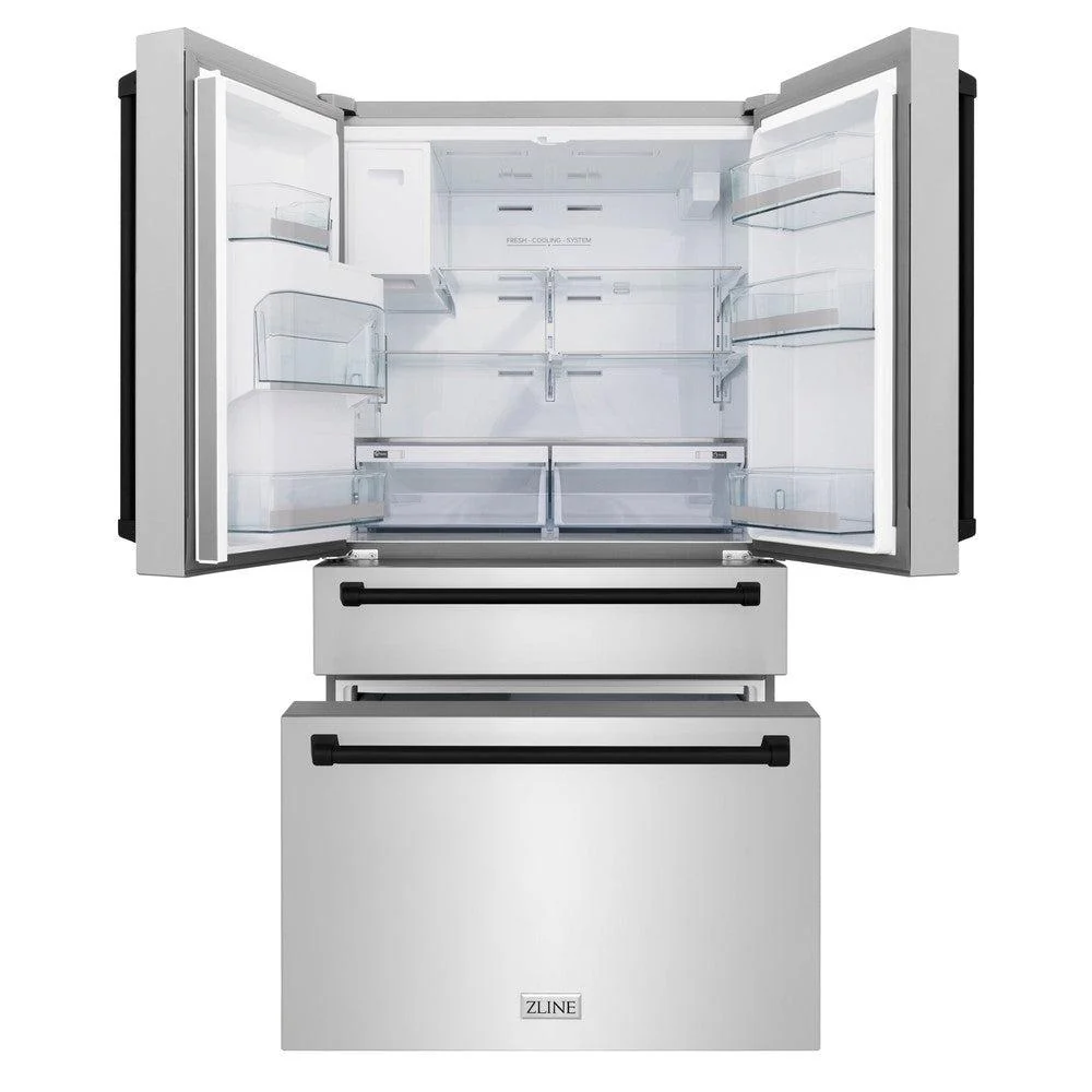 ZLINE Autograph Edition 48 in. Kitchen Package with Stainless Steel Dual Fuel Range, Range Hood, Dishwasher and Refrigeration Including External Water Dispenser with Matte Black Accents (4AKPR-RARHDWM48-MB) - Image 25