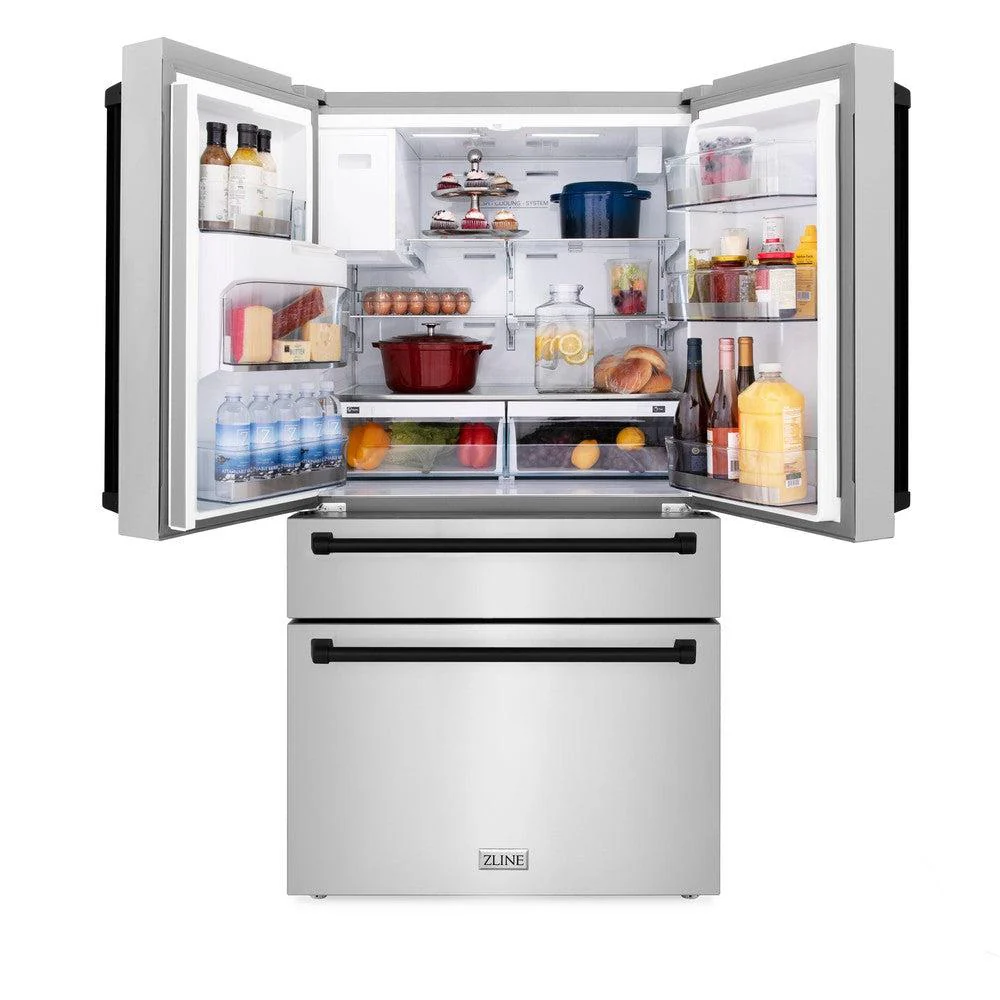 ZLINE Autograph Edition 48 in. Kitchen Package with Stainless Steel Dual Fuel Range, Range Hood, Dishwasher and Refrigeration Including External Water Dispenser with Matte Black Accents (4AKPR-RARHDWM48-MB) - Image 26
