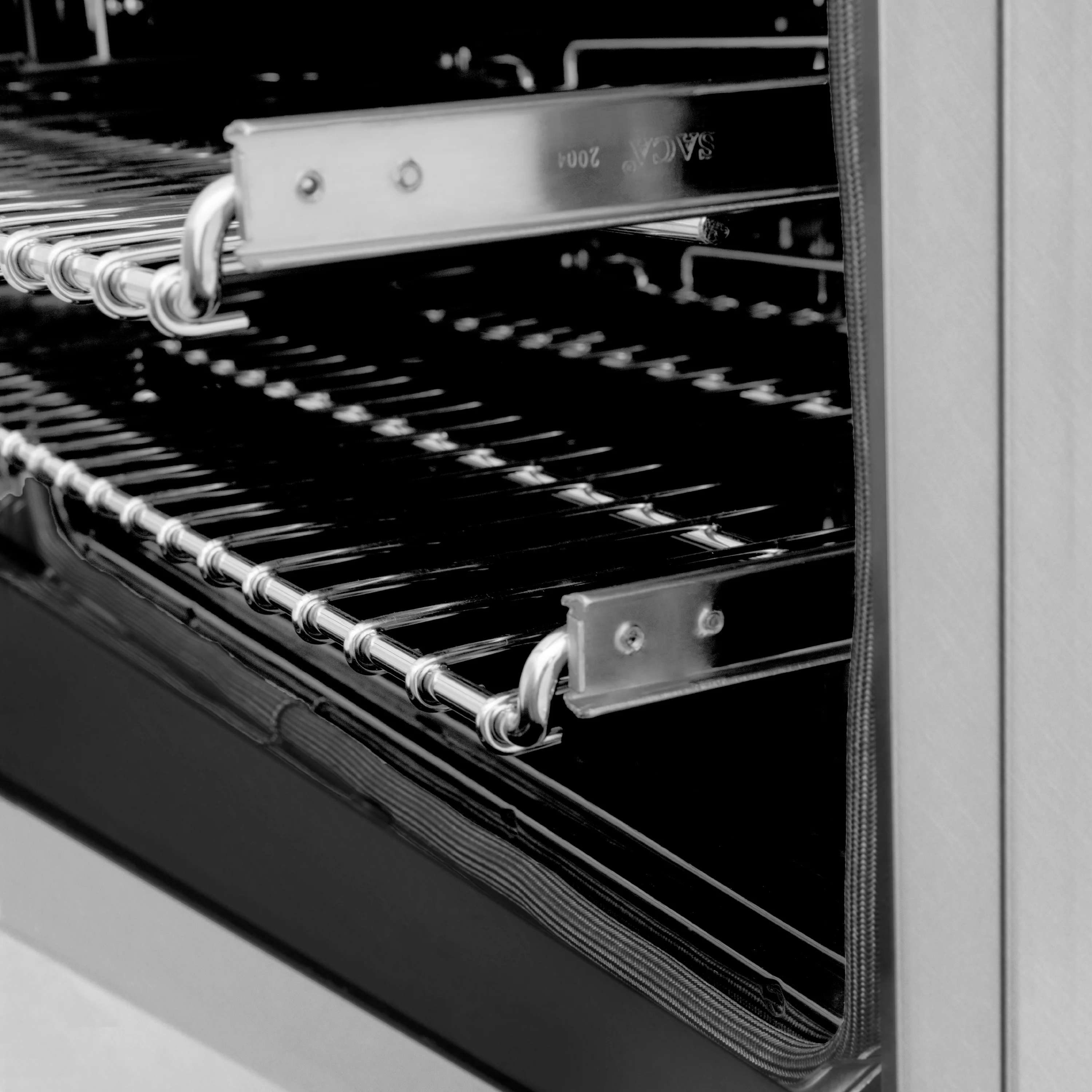 ZLINE Autograph Edition 48 in. 6.0 cu. ft. Legacy Dual Fuel Range with 7 Burner Gas Cooktop and 2 Electric Ovens in Satin Stainless Steel and Matte Black Accents (RASZ-SN-48-MB) - Image 14