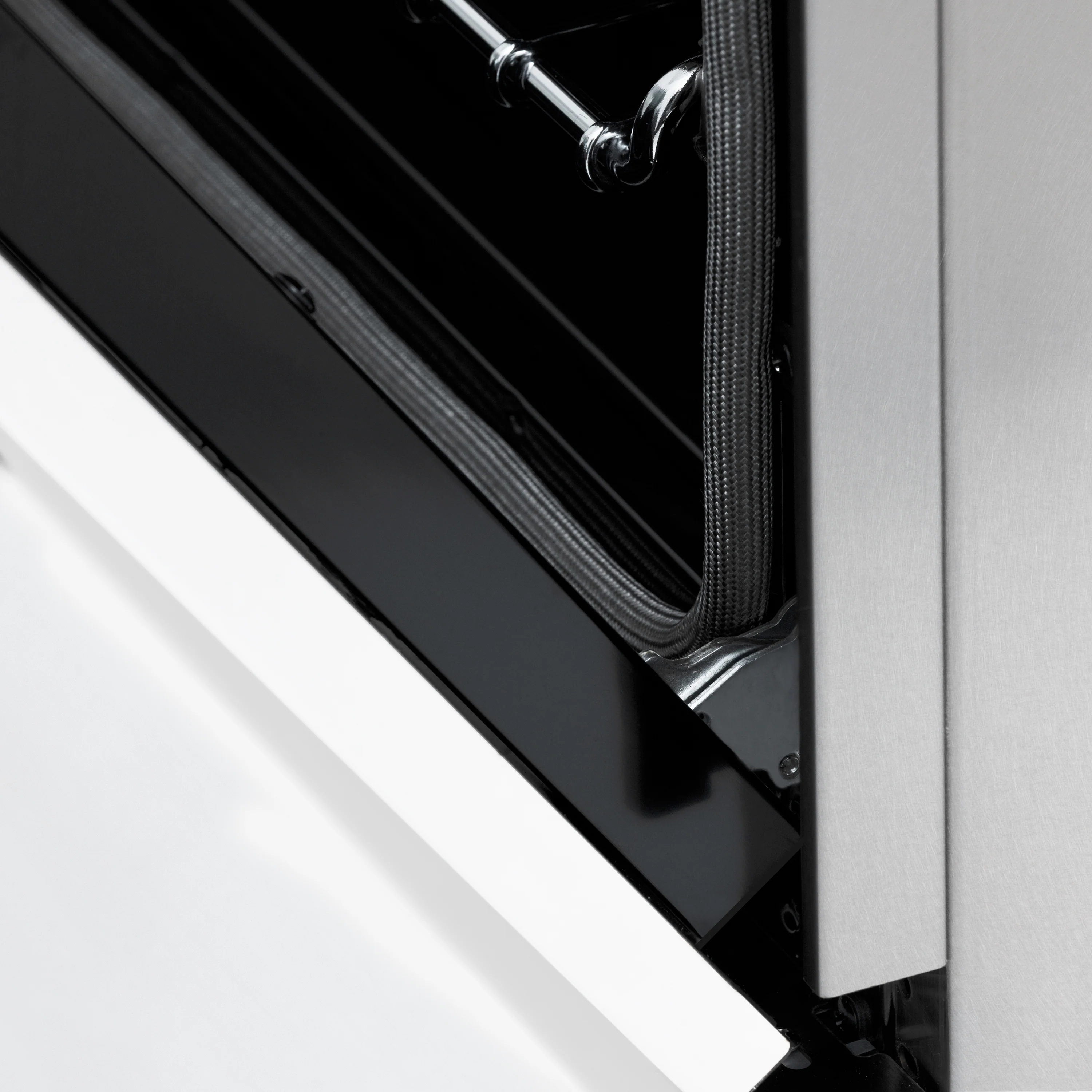 ZLINE Autograph Edition 48 in. 6.0 cu. ft. Legacy Dual Fuel Range with 7 Burner Gas Cooktop and 2 Electric Ovens in Satin Stainless Steel with White Matte Doors and Polished Gold Accents (RASZ-WM-48-G) - Image 12