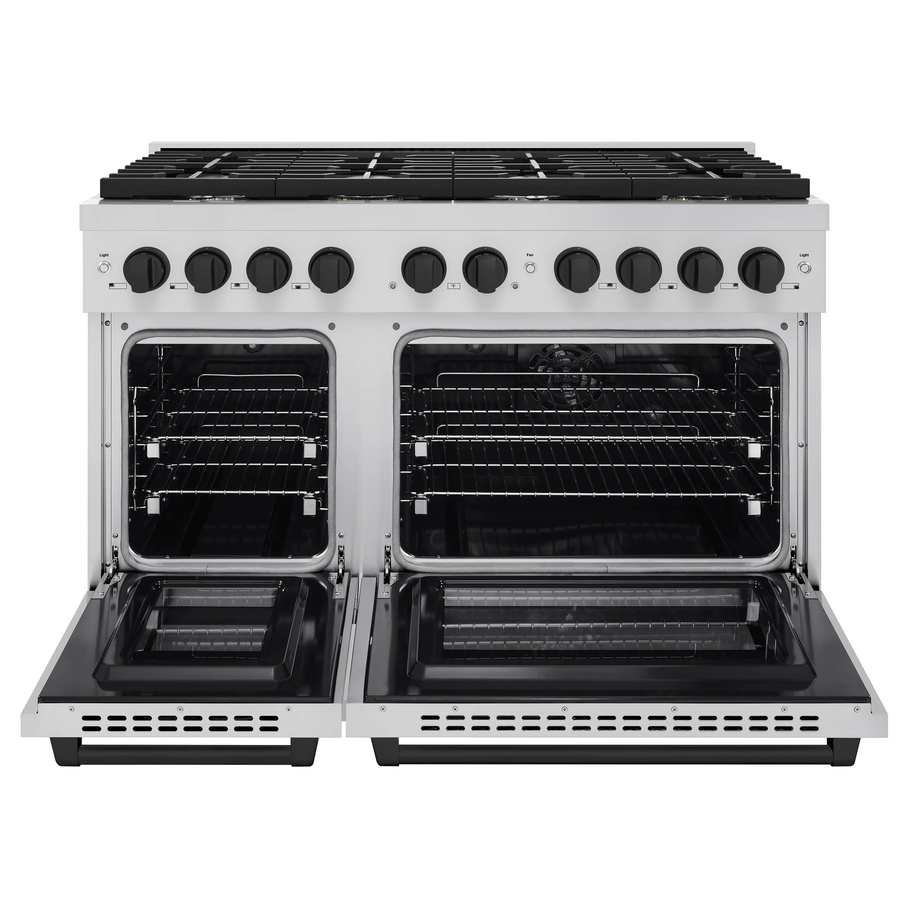 ZLINE Autograph Edition 48 in. 6.7 cu. ft. Paramount Double Oven Dual Fuel Range with 8 Burner Gas Cooktop in Stainless Steel and Matte Black Accents (SDRZ-48-MB) - Image 3
