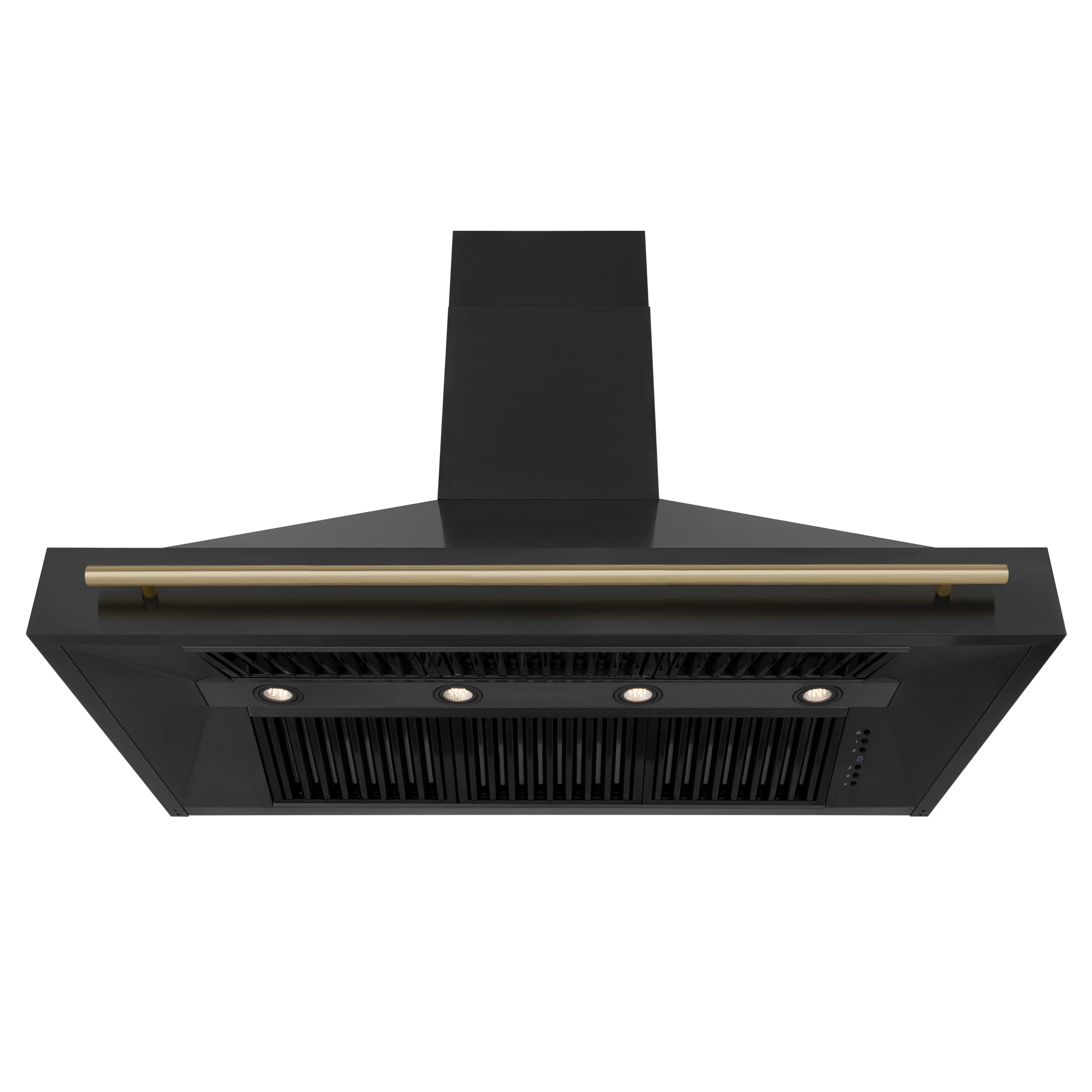 ZLINE 48" Black Stainless Steel Range Hood with Champagne Bronze Handle (BS655Z-48-CB) - Image 2