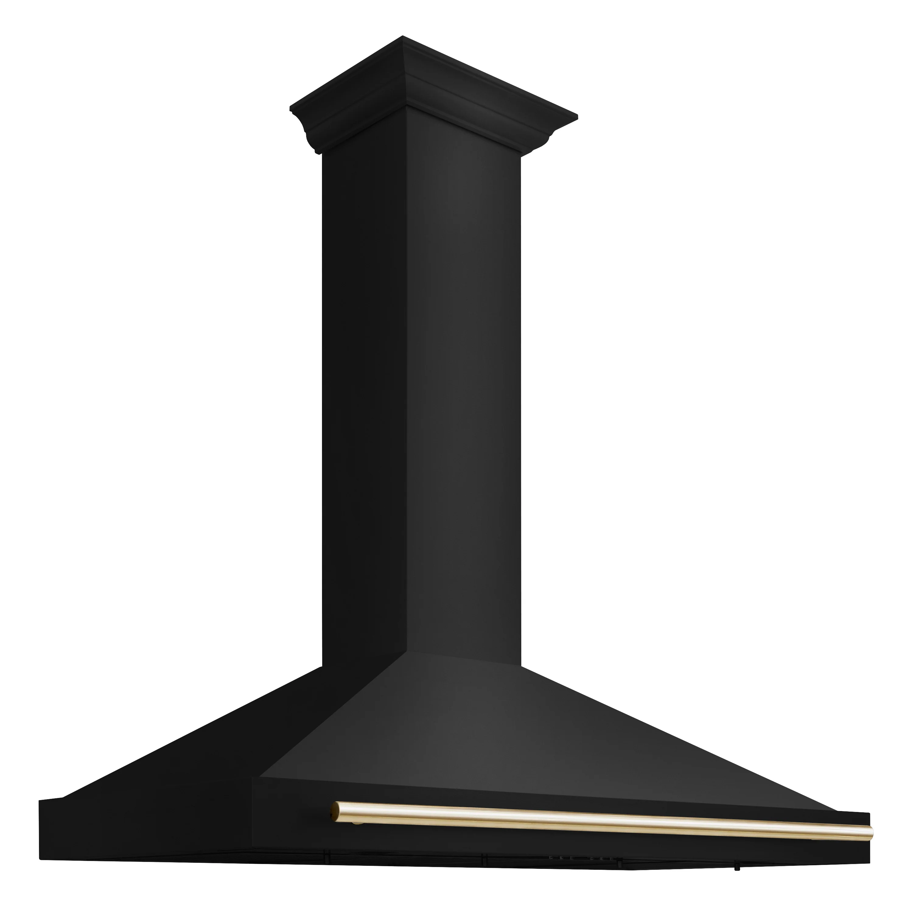 ZLINE 48 in. Autograph Edition Black Stainless Steel Wall Mount Range Hood With Polished Gold Handle (BSKB4Z-48-G) - Image 3