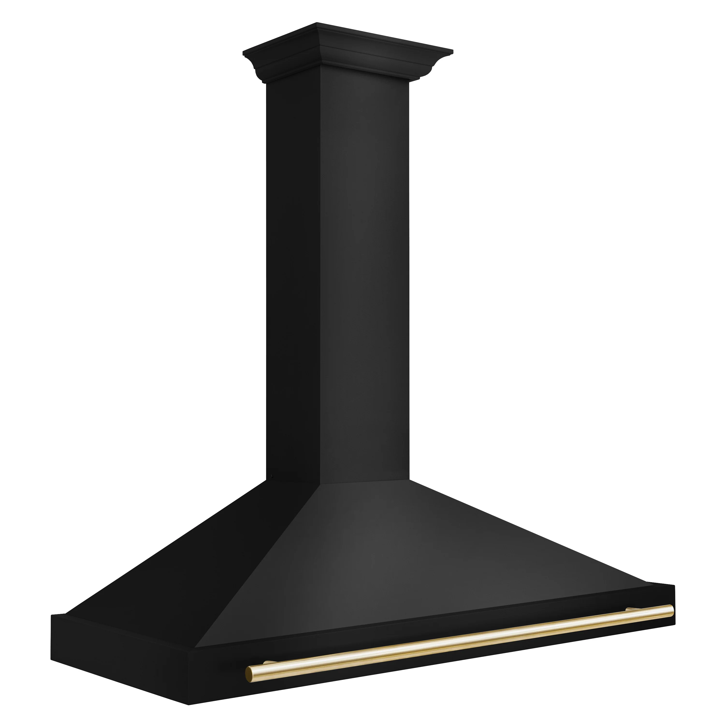 ZLINE 48 in. Autograph Edition Black Stainless Steel Wall Mount Range Hood With Polished Gold Handle (BSKB4Z-48-G) - Image 4