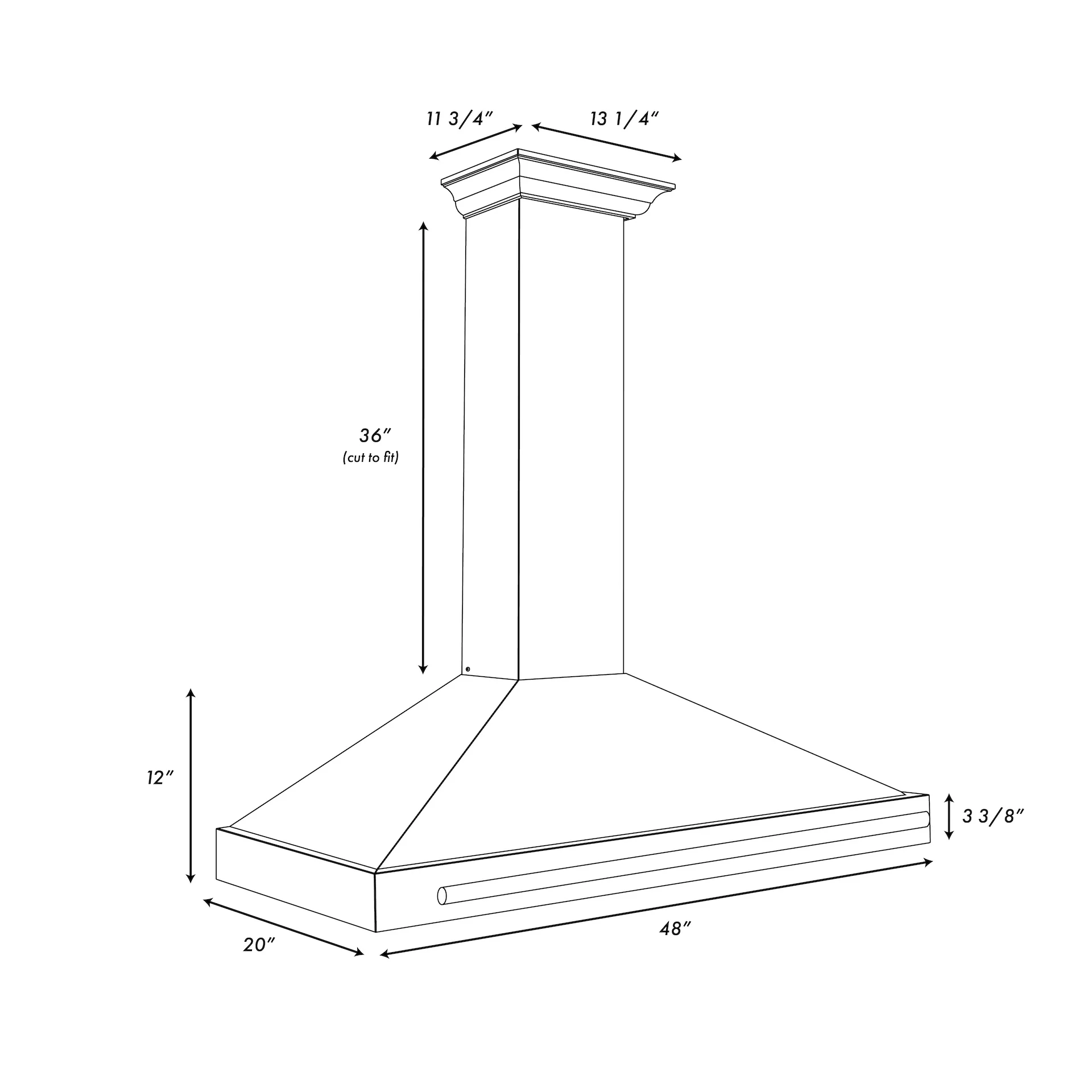 ZLINE Autograph Edition 48 in. Convertible Satin Stainless Steel Wall Mount Range Hood with Black Matte Shell and Champagne Bronze Handle (KB4SNZ-BLM48-CB) - Image 9
