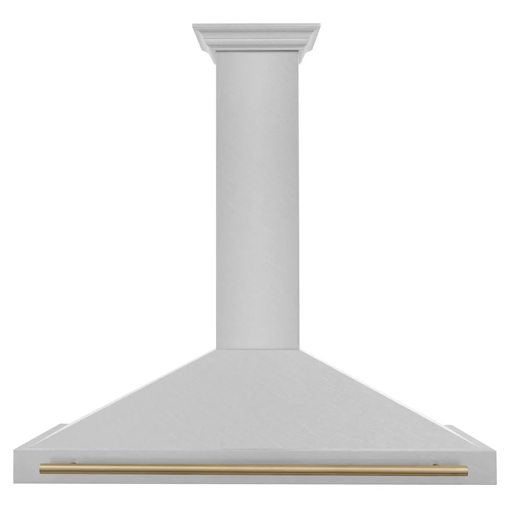 ZLINE Autograph Edition 48 in. Convertible Satin Stainless Steel Wall Mount Range Hood with Champagne Bronze Handle (KB4SNZ-48-CB) - Image 5