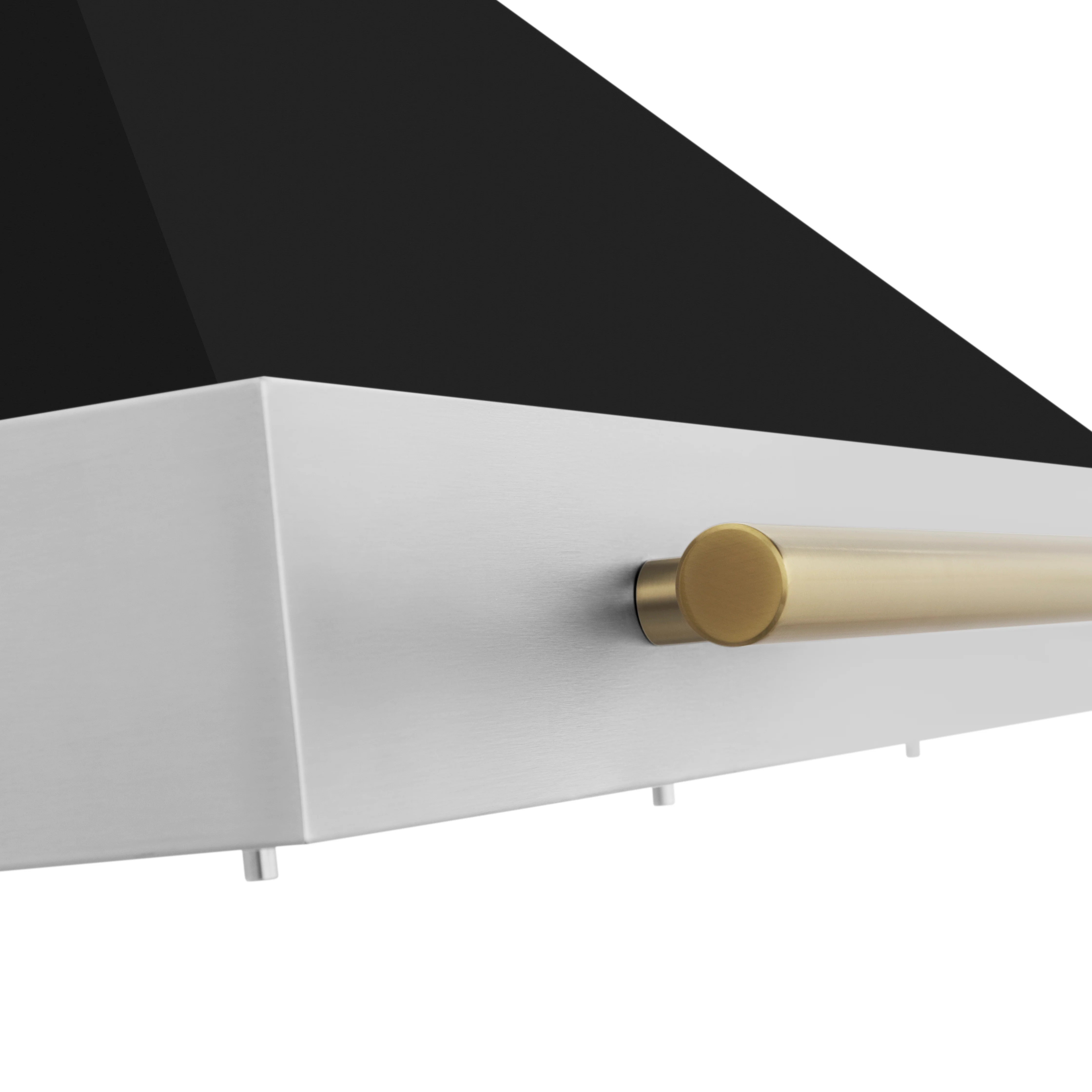 ZLINE 48 in. Autograph Edition Convertible Stainless Steel Range Hood with Black Matte Shell and Champagne Bronze Handle (KB4STZ-BLM48-CB) - Image 5