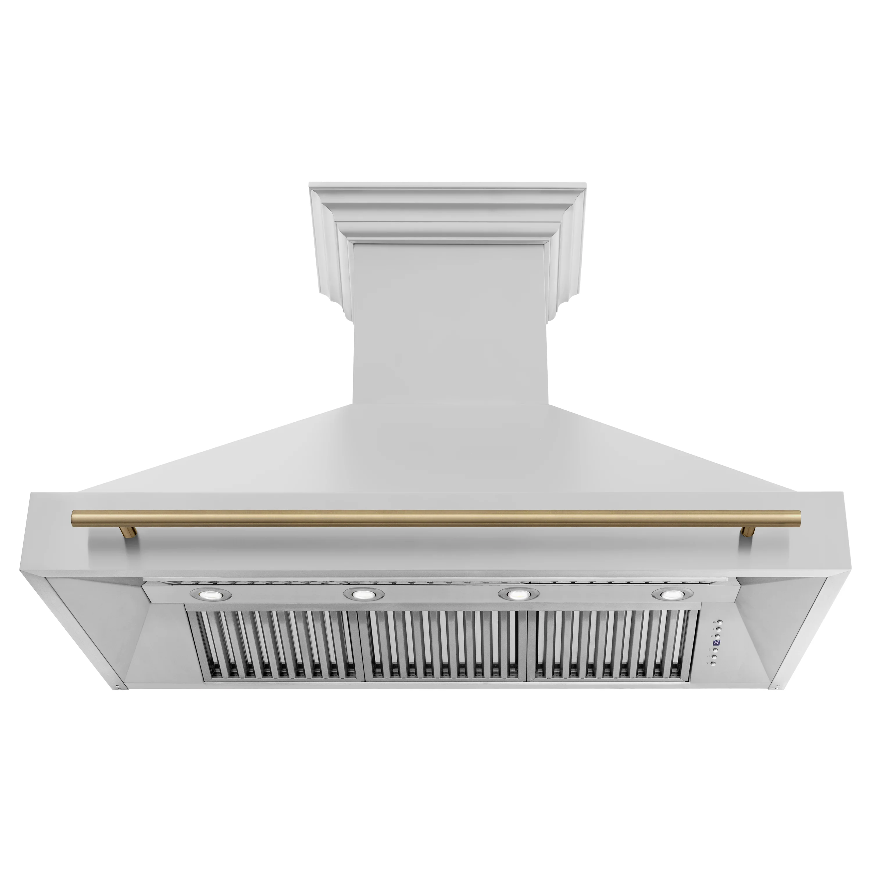 ZLINE Autograph Edition 48 in. Stainless Steel Range Hood with Stainless Steel Shell and Champagne Bronze Handle (8654STZ-48-CB) - Image 6
