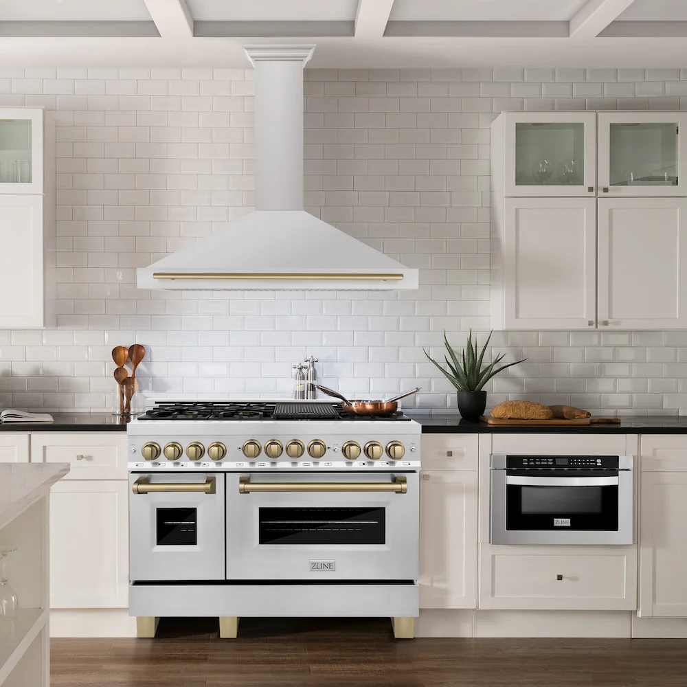 ZLINE 48 in. Autograph Edition Convertible Stainless Steel Range Hood with Stainless Steel Shell and Champagne Bronze Accents (KB4STZ-48-CB) - Image 2