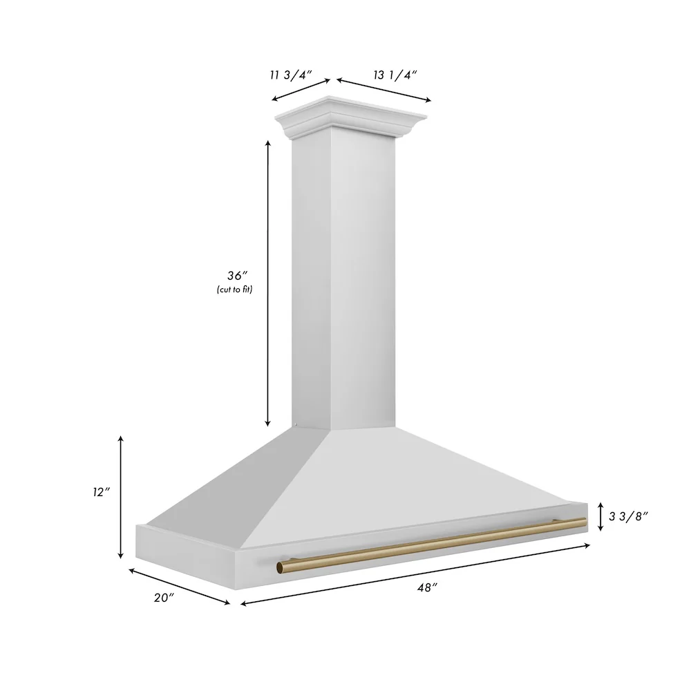 ZLINE 48 in. Autograph Edition Convertible Stainless Steel Range Hood with Stainless Steel Shell and Champagne Bronze Accents (KB4STZ-48-CB) - Image 7
