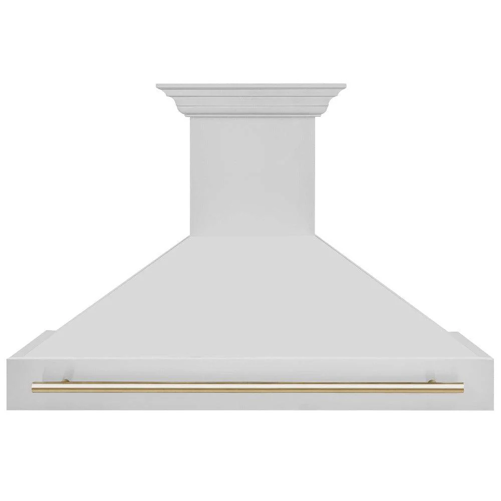 ZLINE Autograph Edition 48 in. Stainless Steel Range Hood with Stainless Steel Shell and Polished Gold Handle (8654STZ-48-G) - Image 5