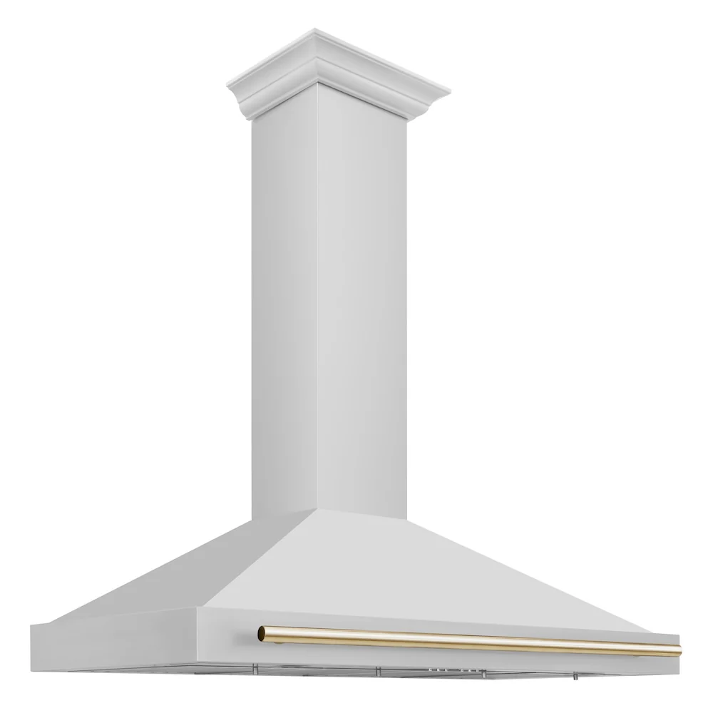 ZLINE 48 in. Autograph Edition Convertible Stainless Steel Range Hood with Stainless Steel Shell and Polished Gold Accents (KB4STZ-48-G) - Image 4