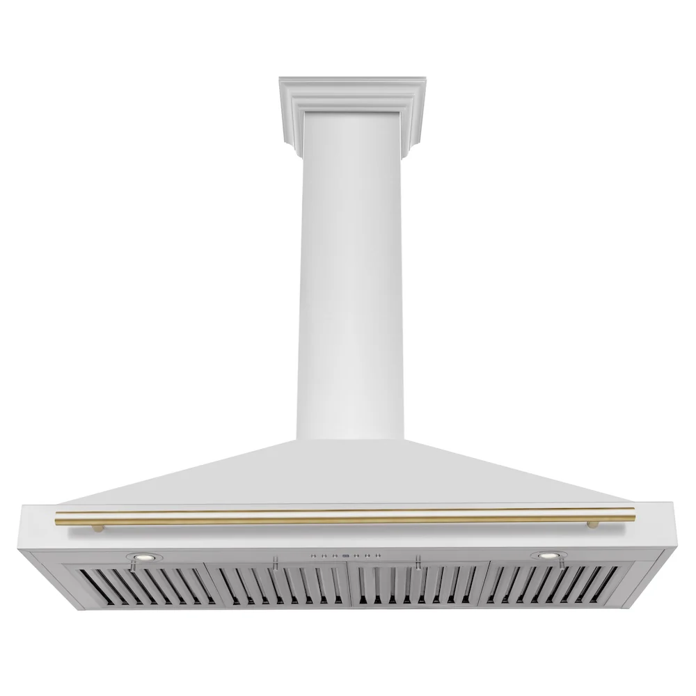ZLINE 48 in. Autograph Edition Convertible Stainless Steel Range Hood with Stainless Steel Shell and Polished Gold Accents (KB4STZ-48-G) - Image 5