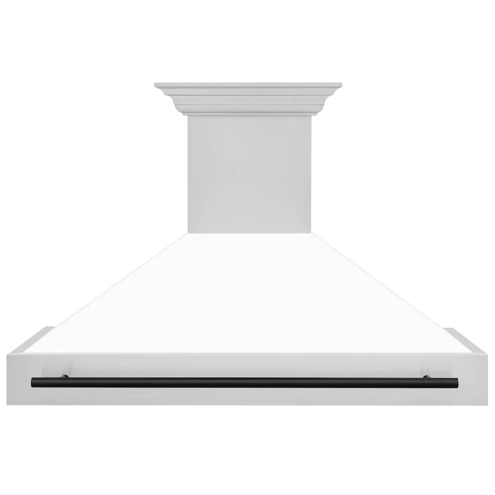 ZLINE Autograph Edition 48 in. Stainless Steel Range Hood with White Matte Shell and Matte Black Handle (8654STZ-WM48-MB) - Image 6