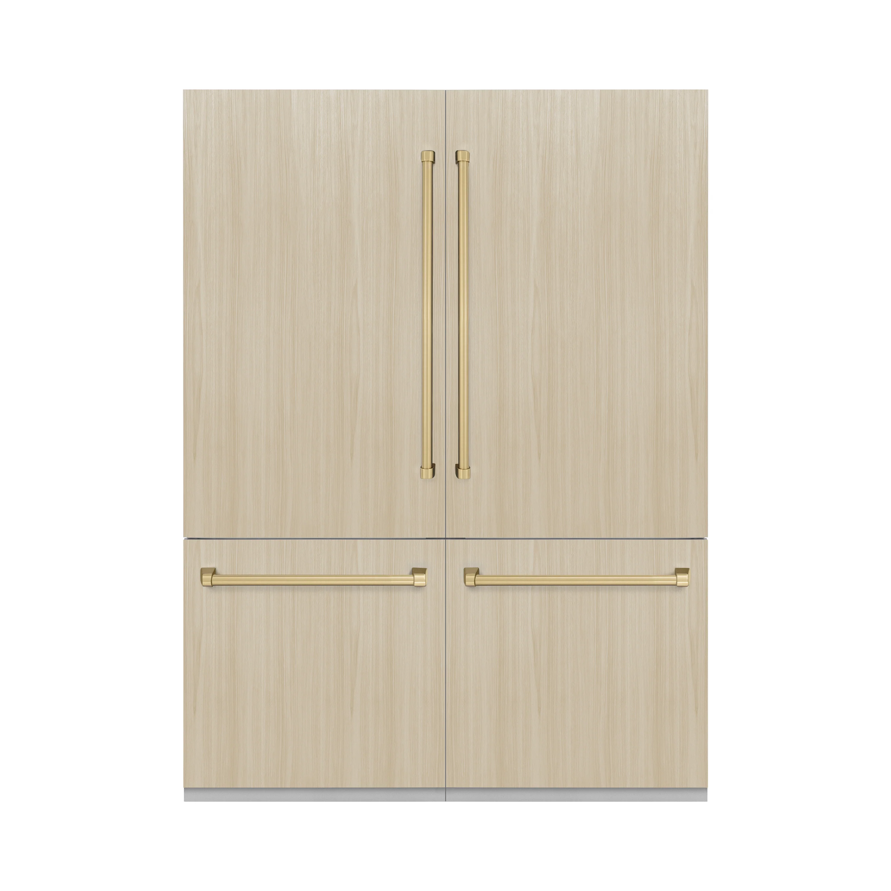 ZLINE Autograph Edition 60 in. 32.2 cu. ft. Panel Ready French Door Built-In Bottom Freezer Refrigerator with Water Dispenser and Ice Maker with Graphite Gray Interior and Champagne Bronze Accents (GRBIVZ-60-CB) - Image 3