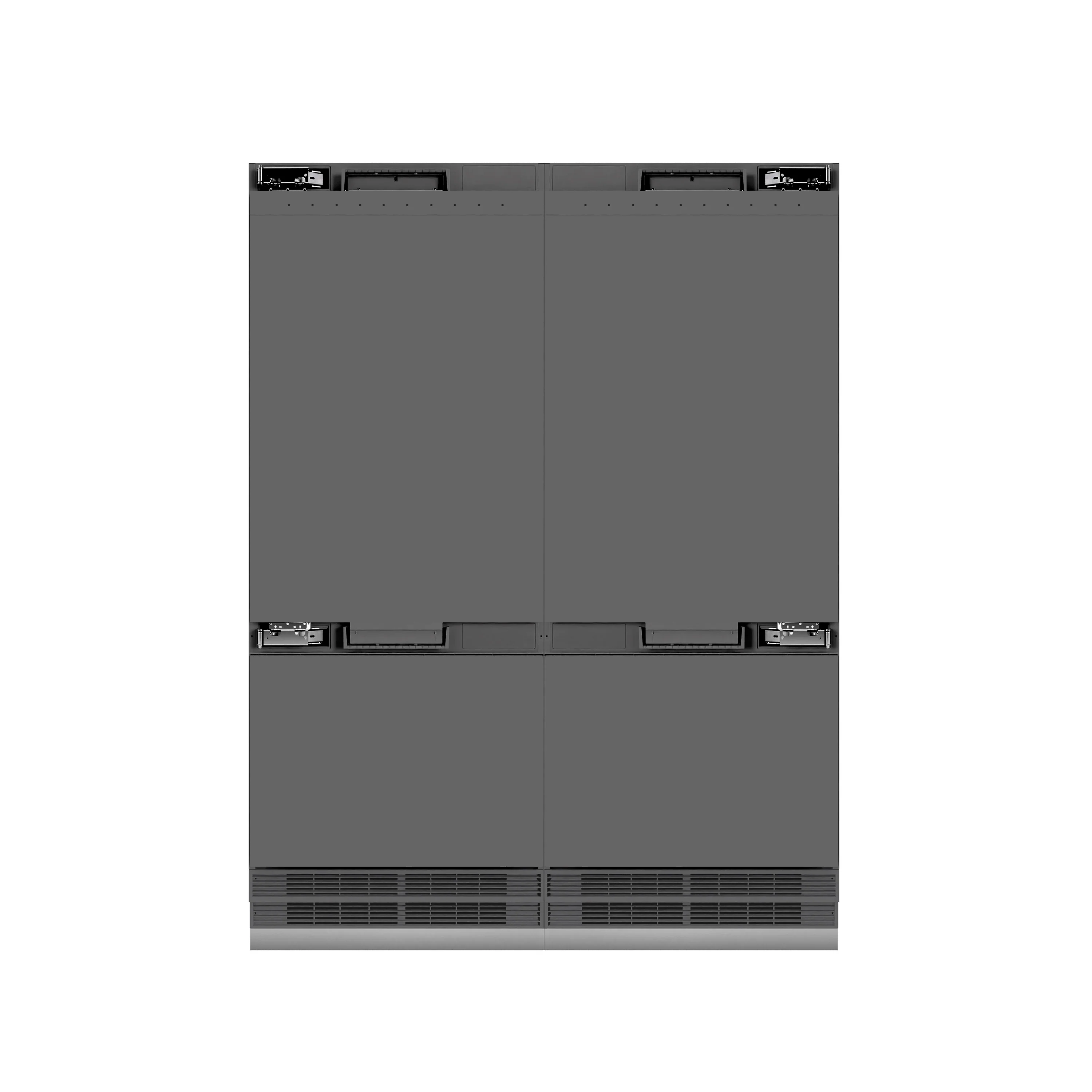 ZLINE Autograph Edition 60 in. 32.2 cu. ft. Panel Ready French Door Built-In Bottom Freezer Refrigerator with Water Dispenser and Ice Maker with Graphite Gray Interior and Champagne Bronze Accents (GRBIVZ-60-CB) - Image 7