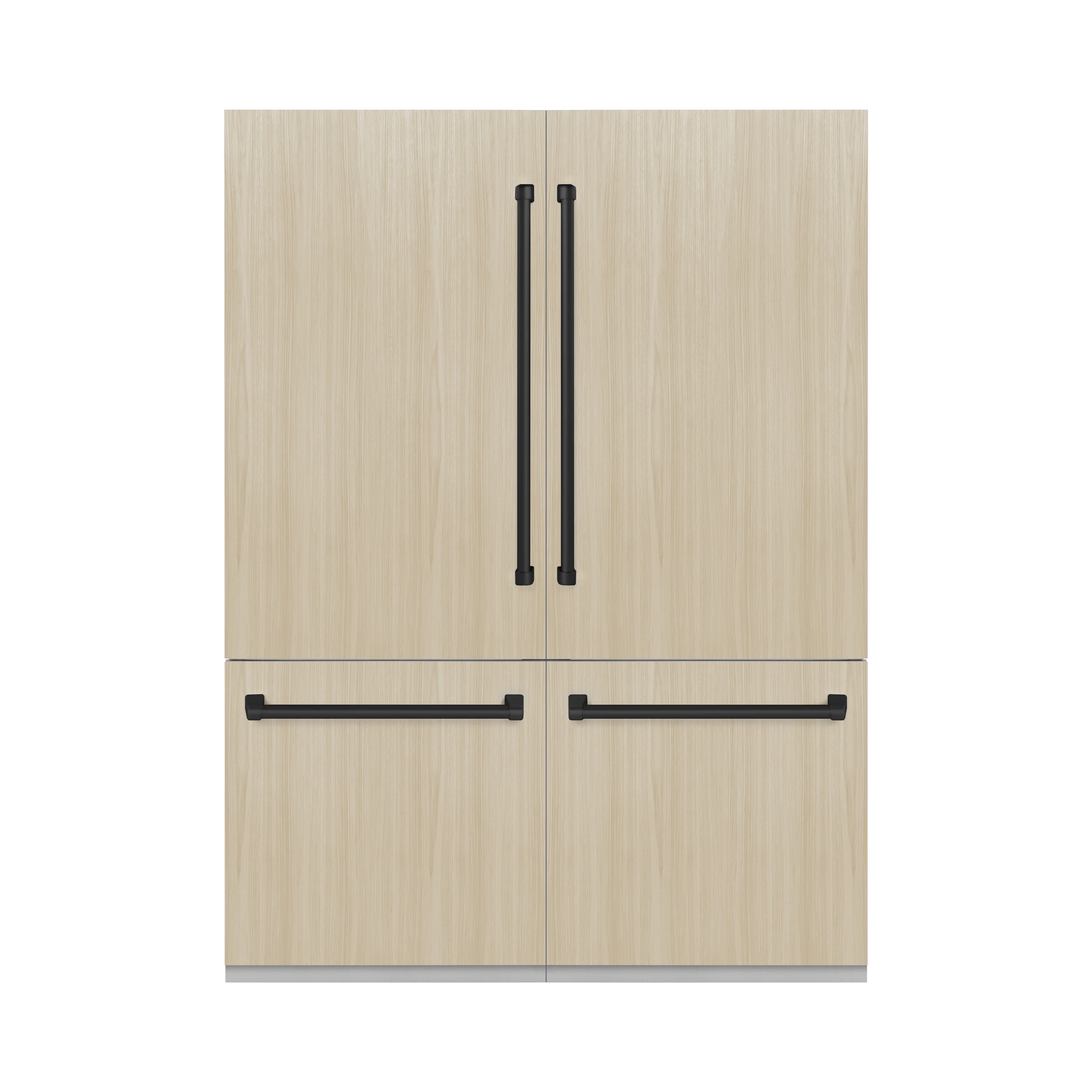 ZLINE Autograph Edition 60 in. 32.2 cu. ft. Panel Ready French Door Built-In Bottom Freezer Refrigerator with Water Dispenser and Ice Maker with Matte Black Accents (RBIVZ-60-MB) - Image 2