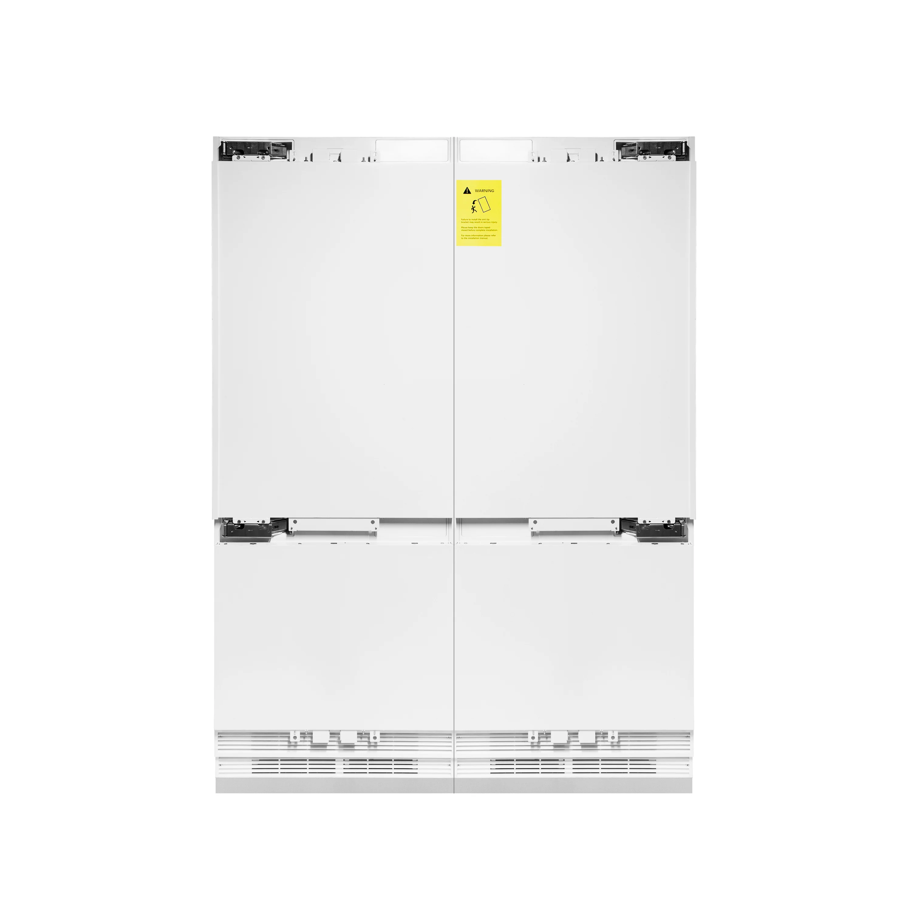 ZLINE Autograph Edition 60 in. 32.2 cu. ft. Panel Ready French Door Built-In Bottom Freezer Refrigerator with Water Dispenser and Ice Maker with Polished Gold Accents (RBIVZ-60-G) - Image 3