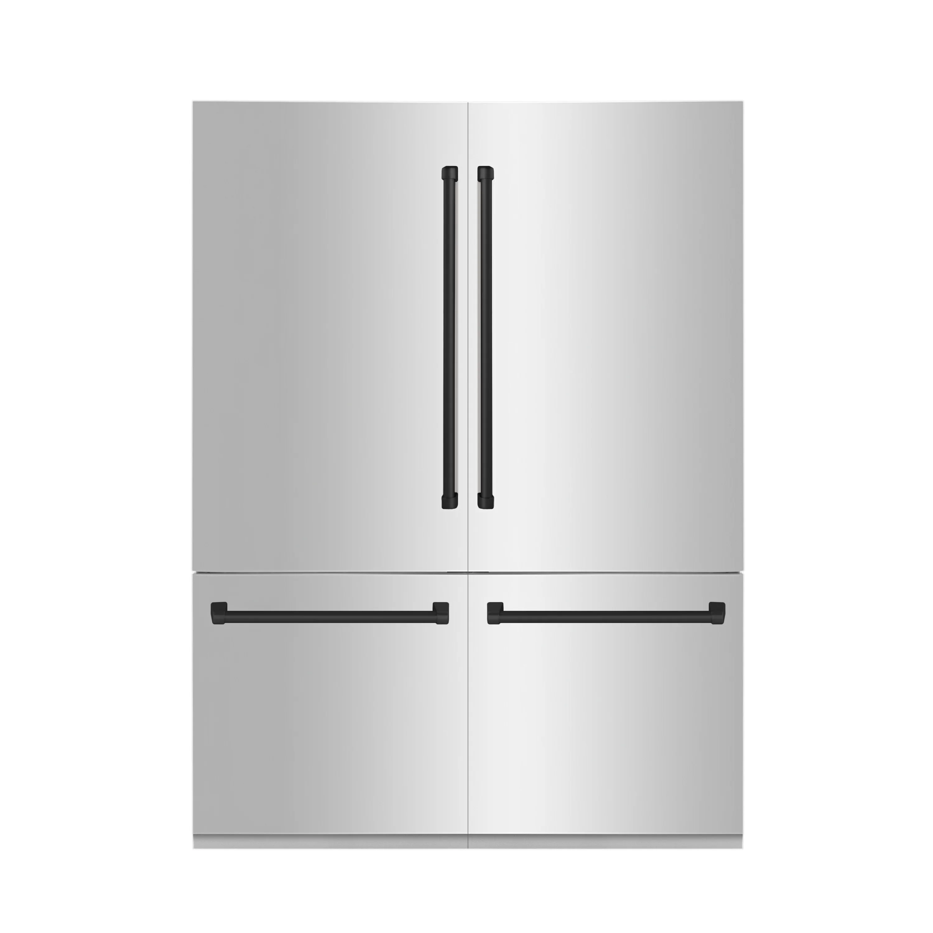 ZLINE Autograph Edition 60 in. 32.2 cu. ft. French Door Built-In Bottom Freezer Refrigerator with Water Dispenser and Ice Maker in Stainless Steel with Matte Black Accents (RBIVZ-304-60-MB) - Image 4