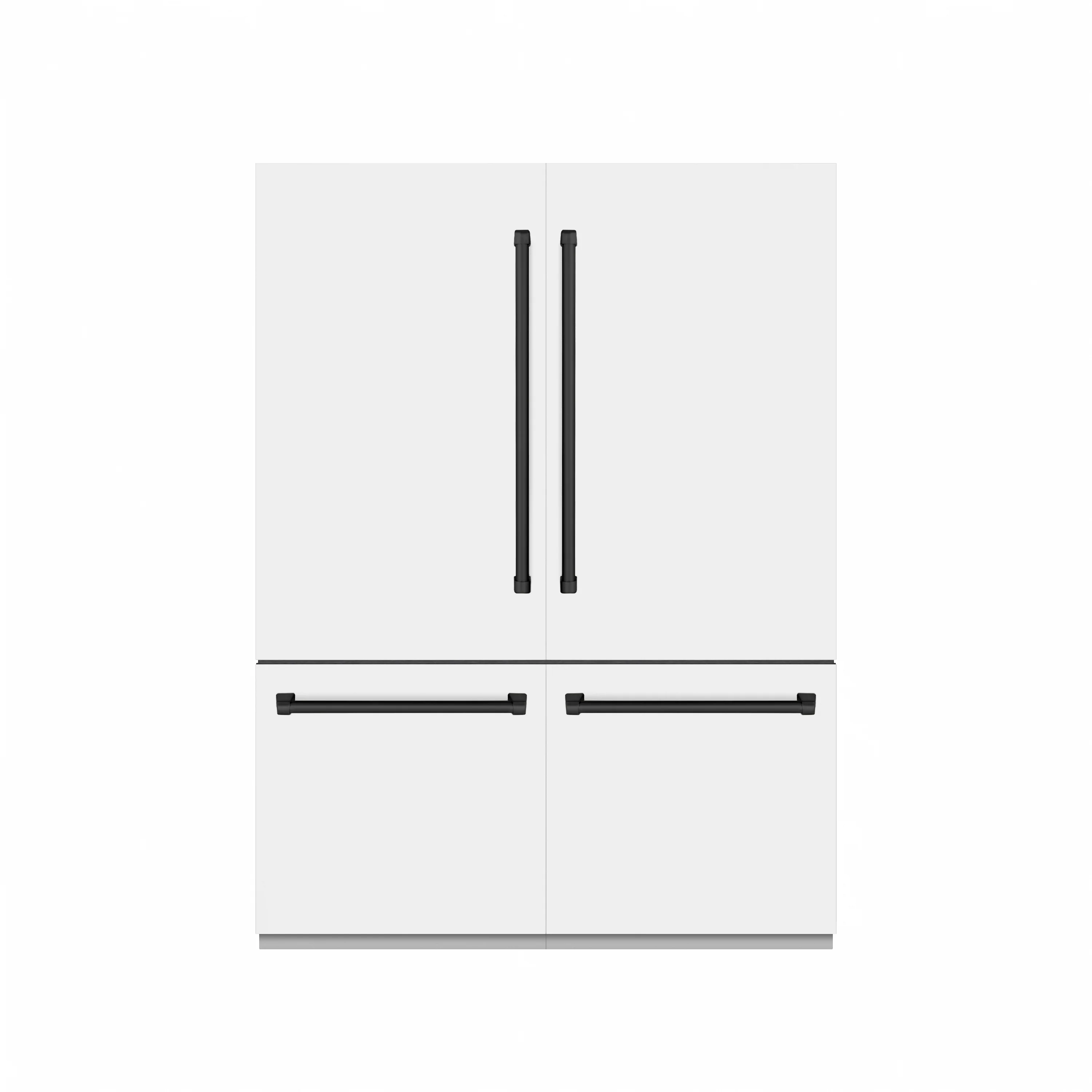 ZLINE Autograph Edition 60 in. 32.2 cu. ft. French Door Built-In Bottom Freezer Refrigerator with Water Dispenser and Ice Maker in White Matte with Graphite Gray Interior and Matte Black Accents (GRBIVZ-WM-60-MB) - Image 5