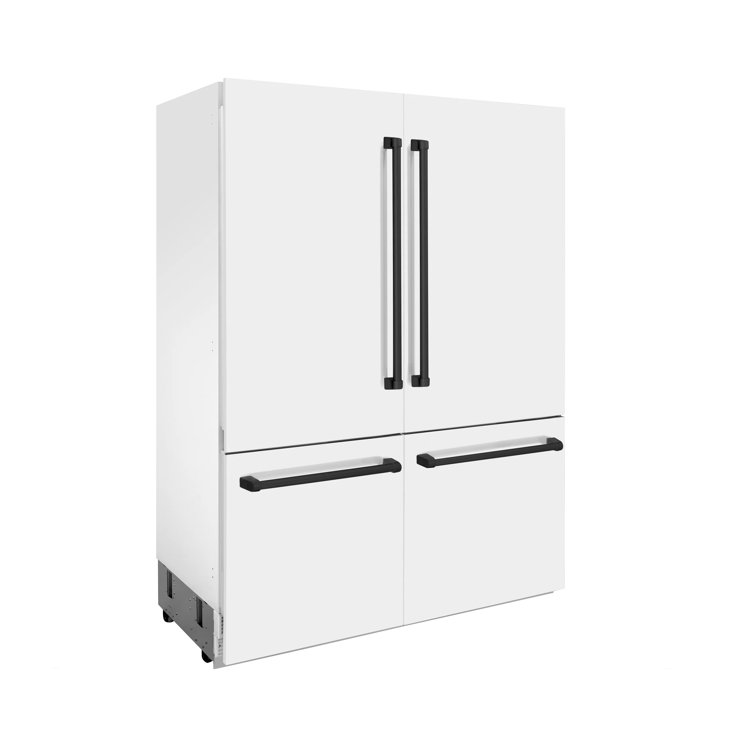 ZLINE Autograph Edition 60 in. 32.2 cu. ft. French Door Built-In Bottom Freezer Refrigerator with Water Dispenser and Ice Maker in White Matte with Matte Black Accents (RBIVZ-WM-60-MB) - Image 6