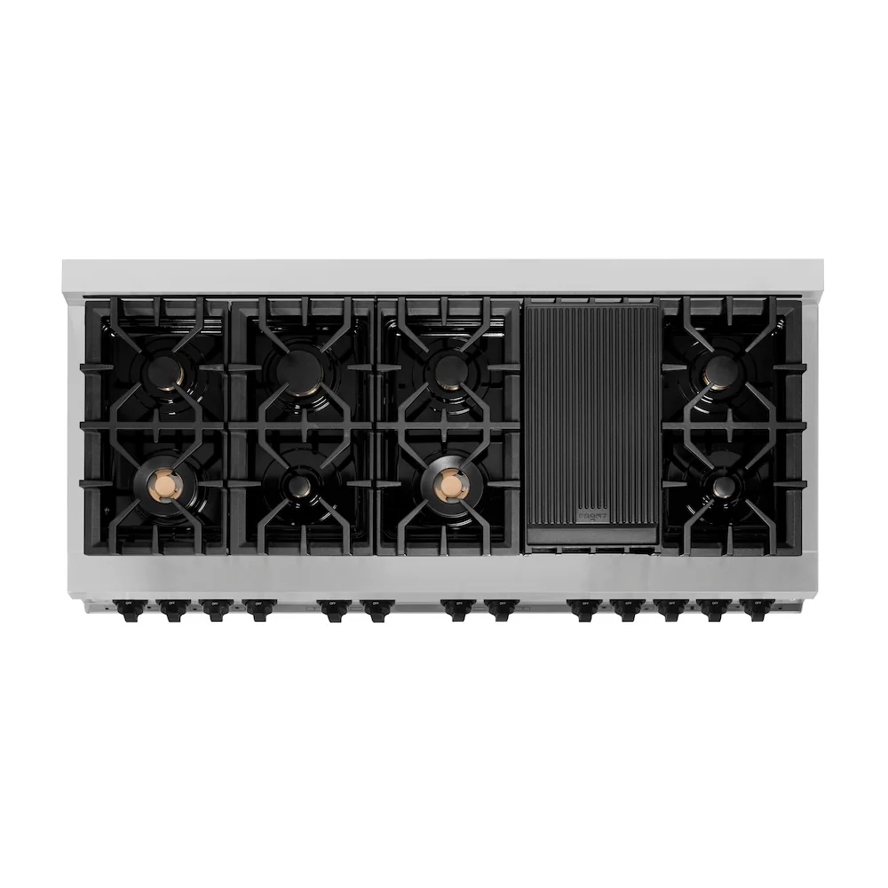 ZLINE Autograph Edition 60 in. 7.4 cu. ft. Legacy Dual Fuel Range with 9 Burner Gas Cooktop and 2 Electric Convection Ovens in Stainless Steel and Matte Black Accents, Open Box-Great Condition - Image 2