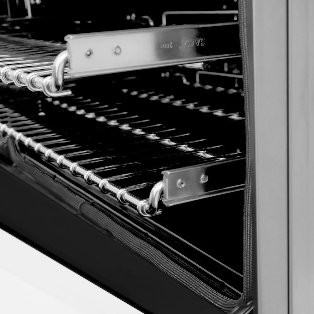 ZLINE Autograph Edition 60 in. 7.4 cu. ft. Legacy Dual Fuel Range with 9 Burner Gas Cooktop and 2 Electric Convection Ovens in Stainless Steel with White Matte Doors and Matte Black Accents, Open Box-Great Condition - Image 12