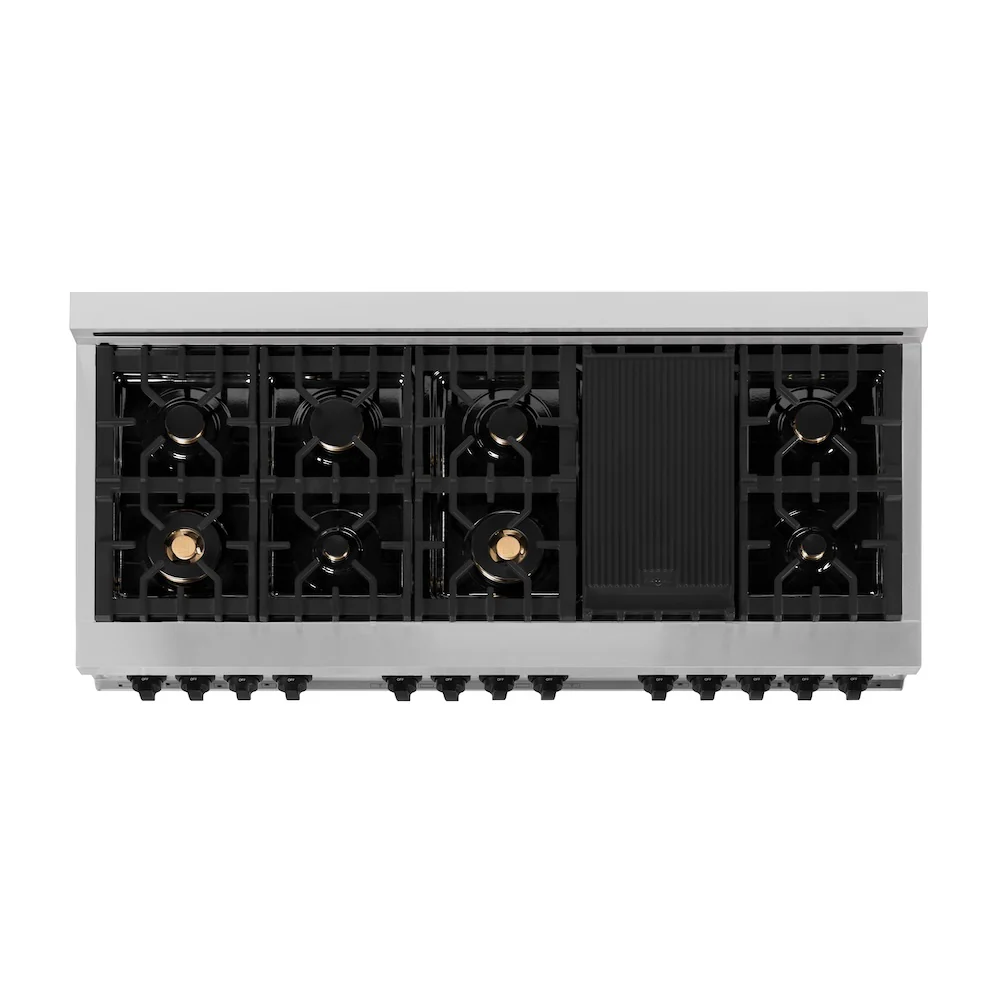 ZLINE Autograph Edition 60 in. 7.4 cu. ft. Legacy Dual Fuel Range with 9 Burner Gas Cooktop and 2 Electric Convection Ovens in Stainless Steel with White Matte Doors and Matte Black Accents, Open Box-Great Condition - Image 2