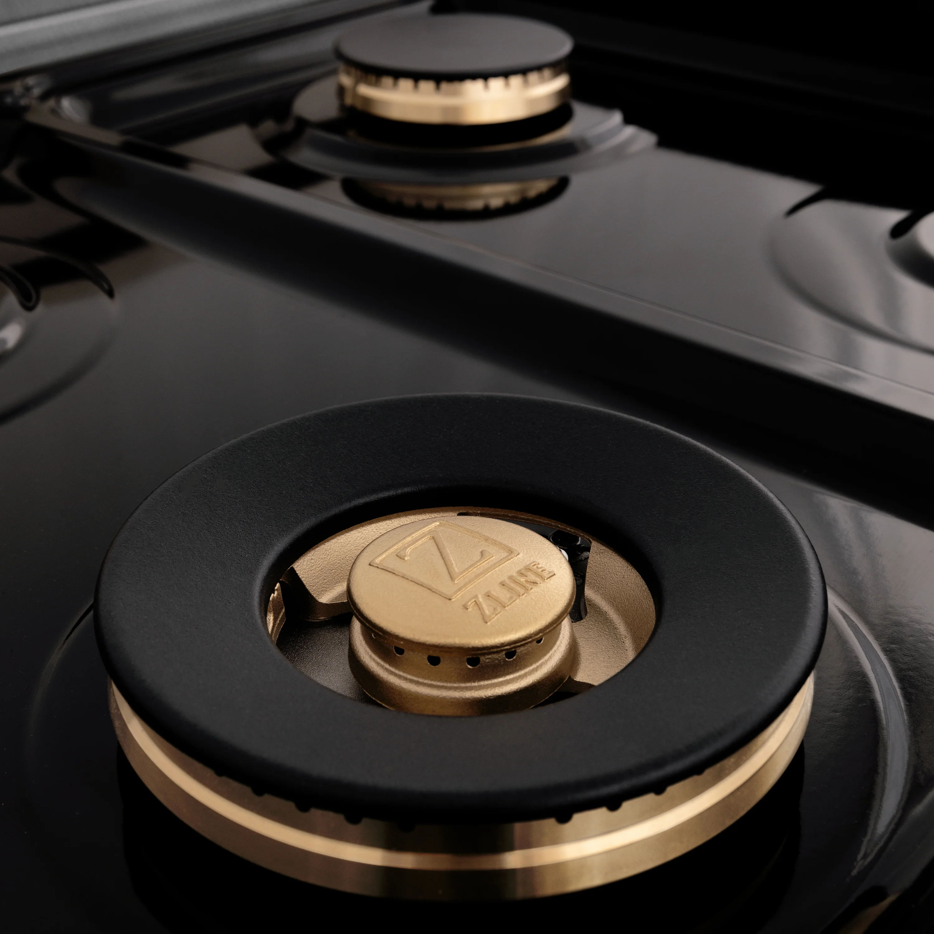 ZLINE Autograph Edition 60 in. 7.4 cu. ft. Legacy Dual Fuel Range with 9 Burner Gas Cooktop and 2 Electric Convection Ovens in Satin Stainless Steel with White Matte Doors and Matte Black Accents (RASZ-WM-60-MB) - Image 11