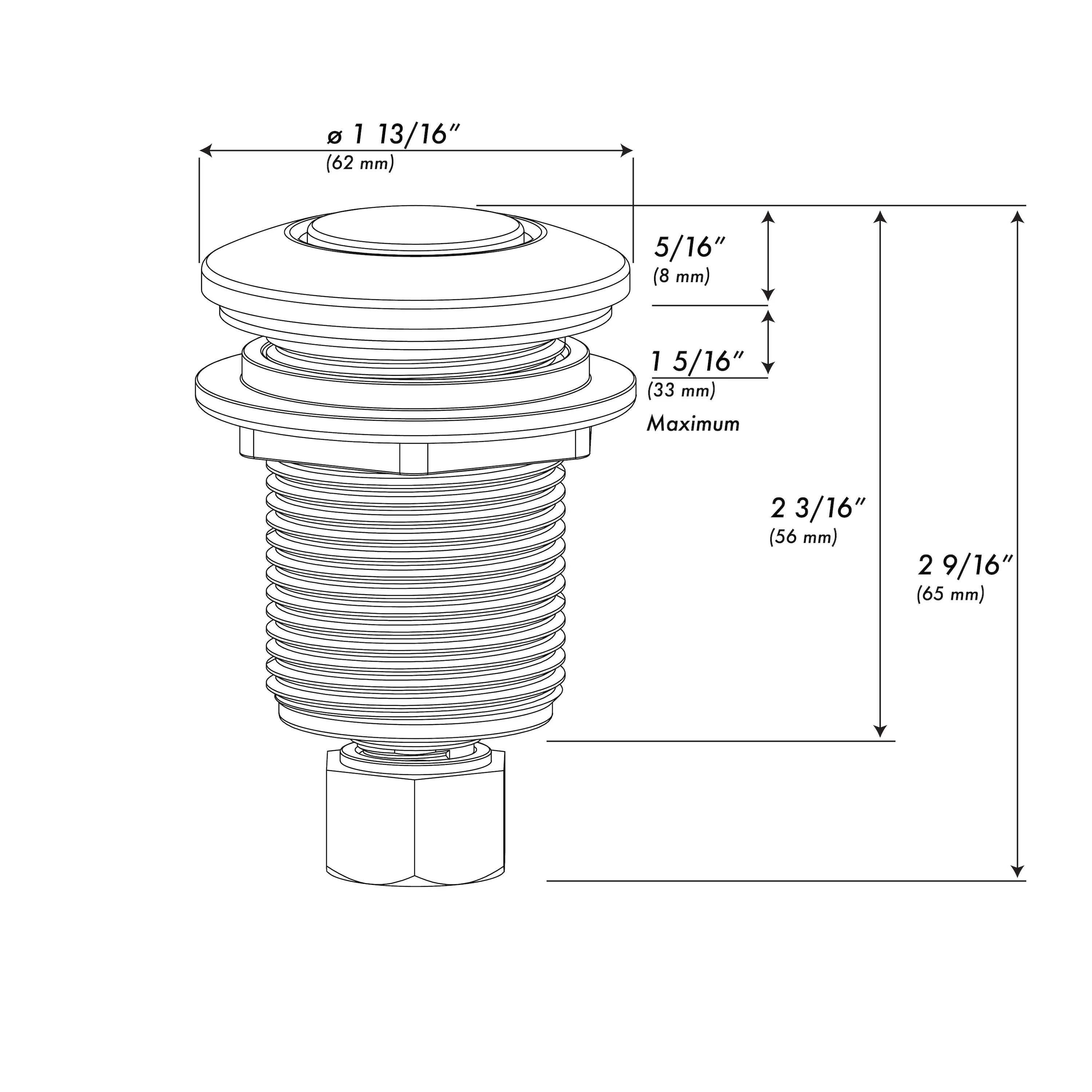 ZLINE Autograph Edition Air Switch Button in Champagne Bronze for Garbage Disposal (DBM-CB) - Image 3